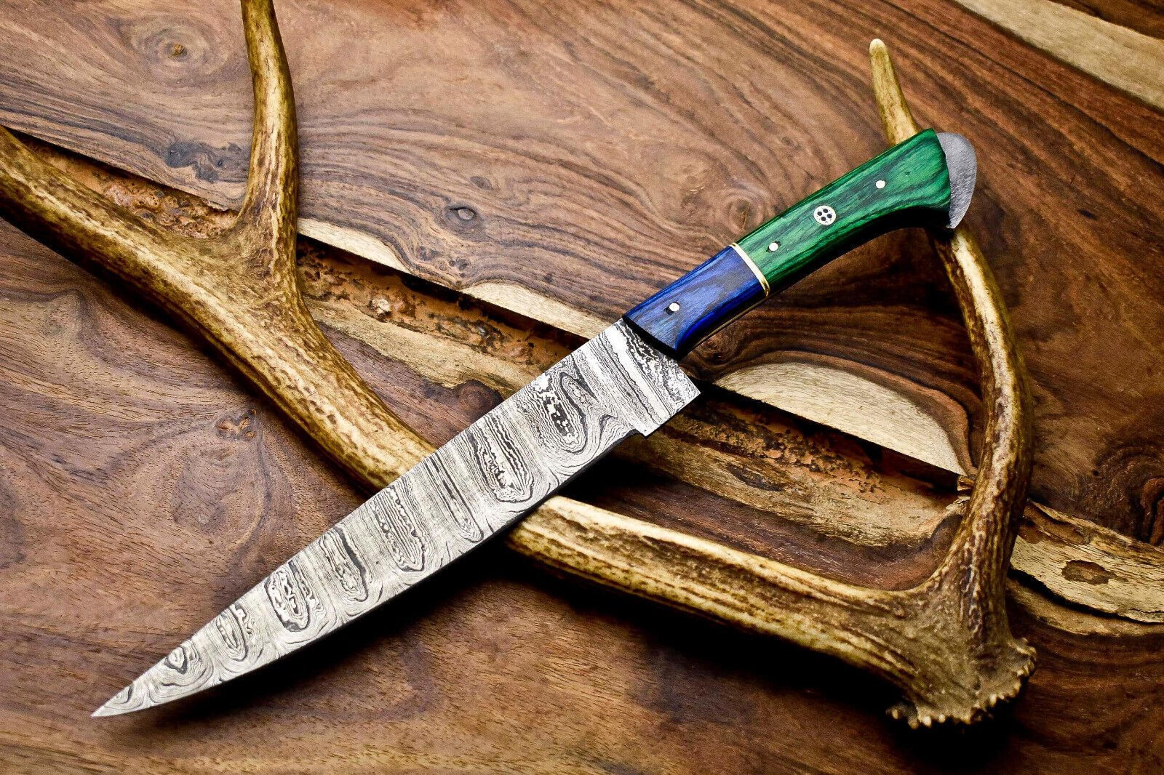 hand forged damascus chef knife | 12" full tang blade for kitchen use