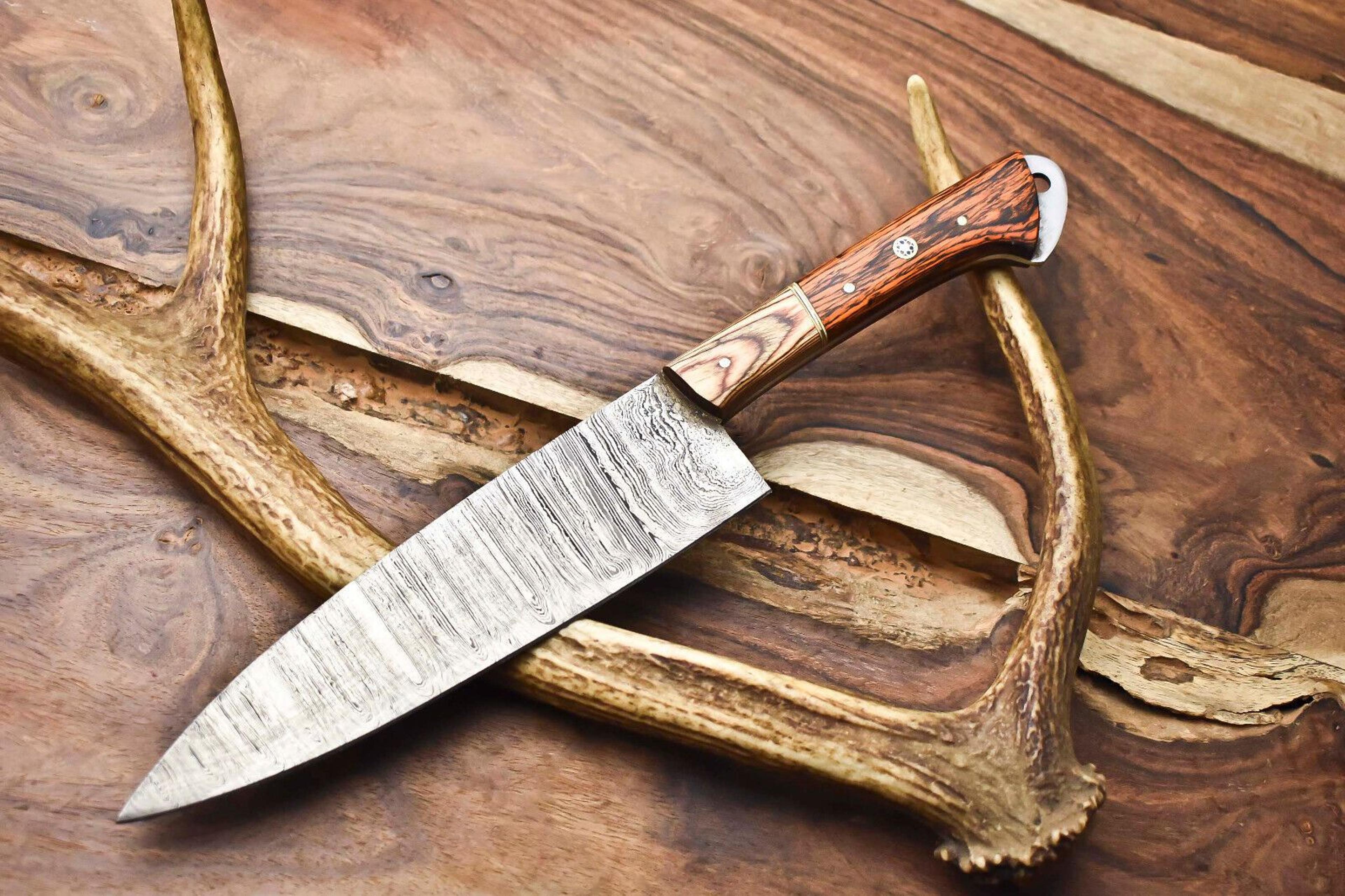 hand forged 12" damascus chef knife | premium full tang kitchen knife