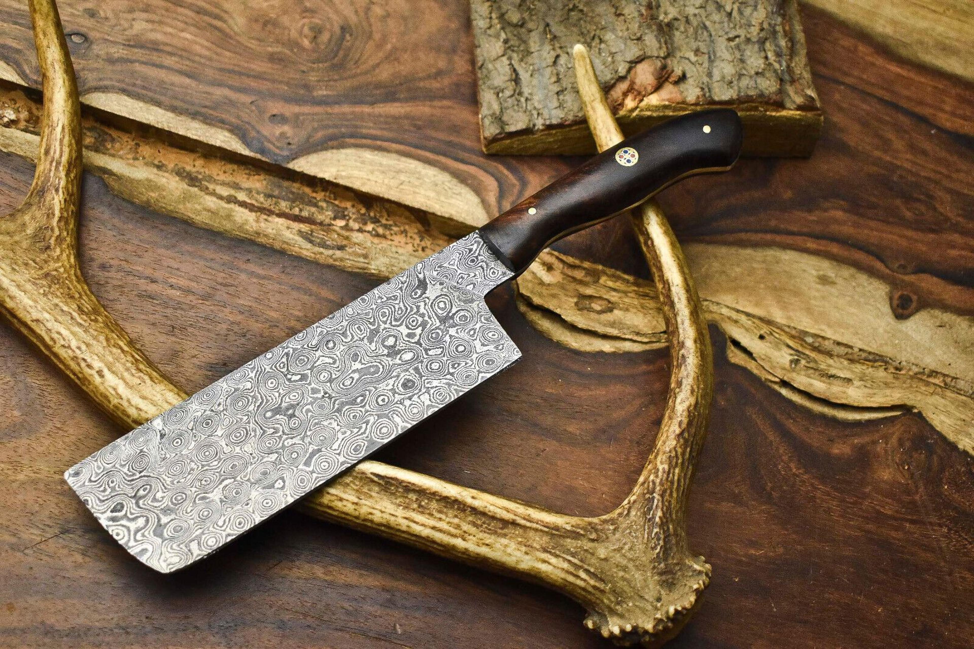 forged damascus steel 12" chef knife | professional handmade knife
