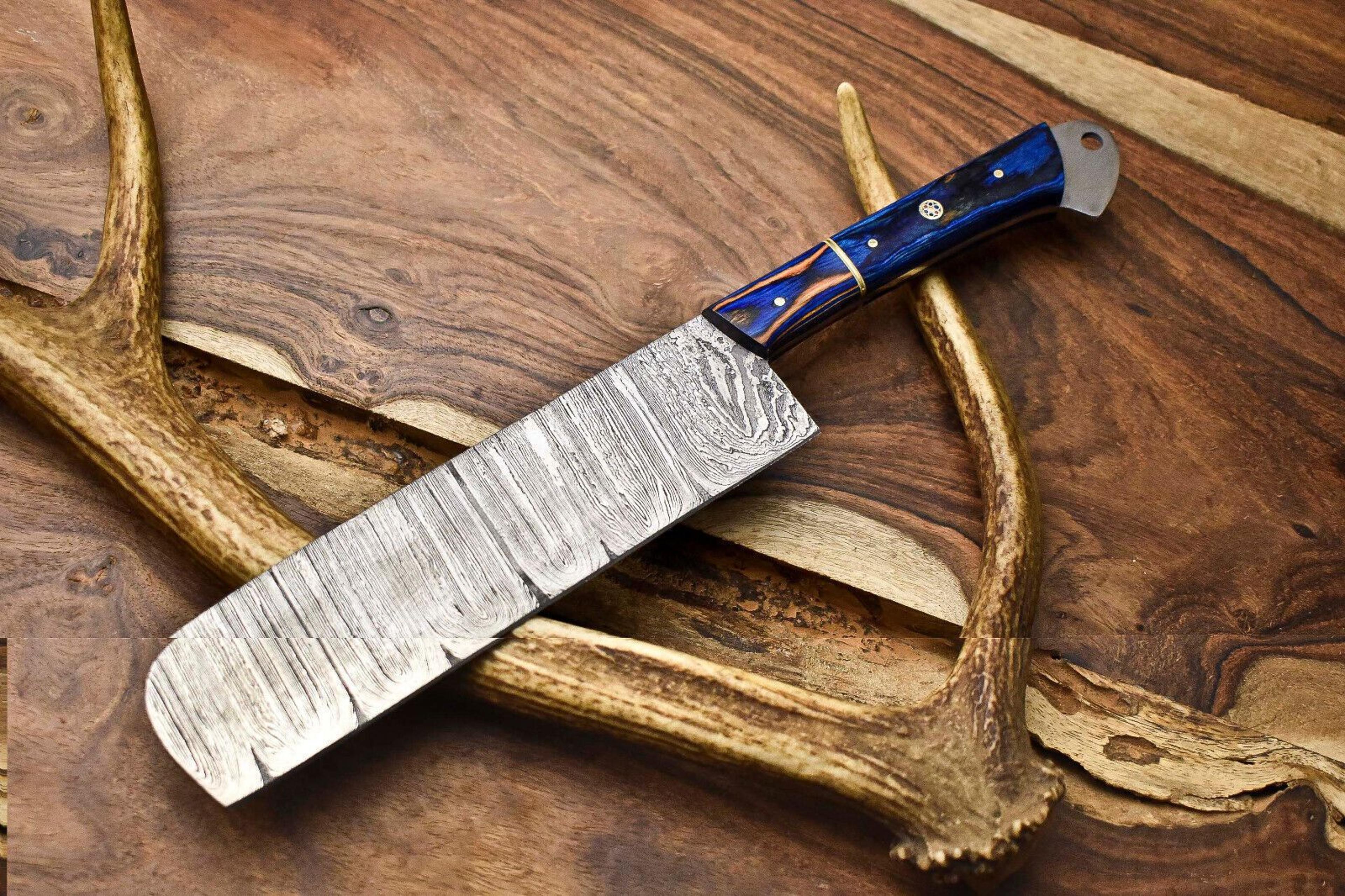 12 inch professional handmade damascus chef chopper knife | hardwood handle | hunting & cooking tool
