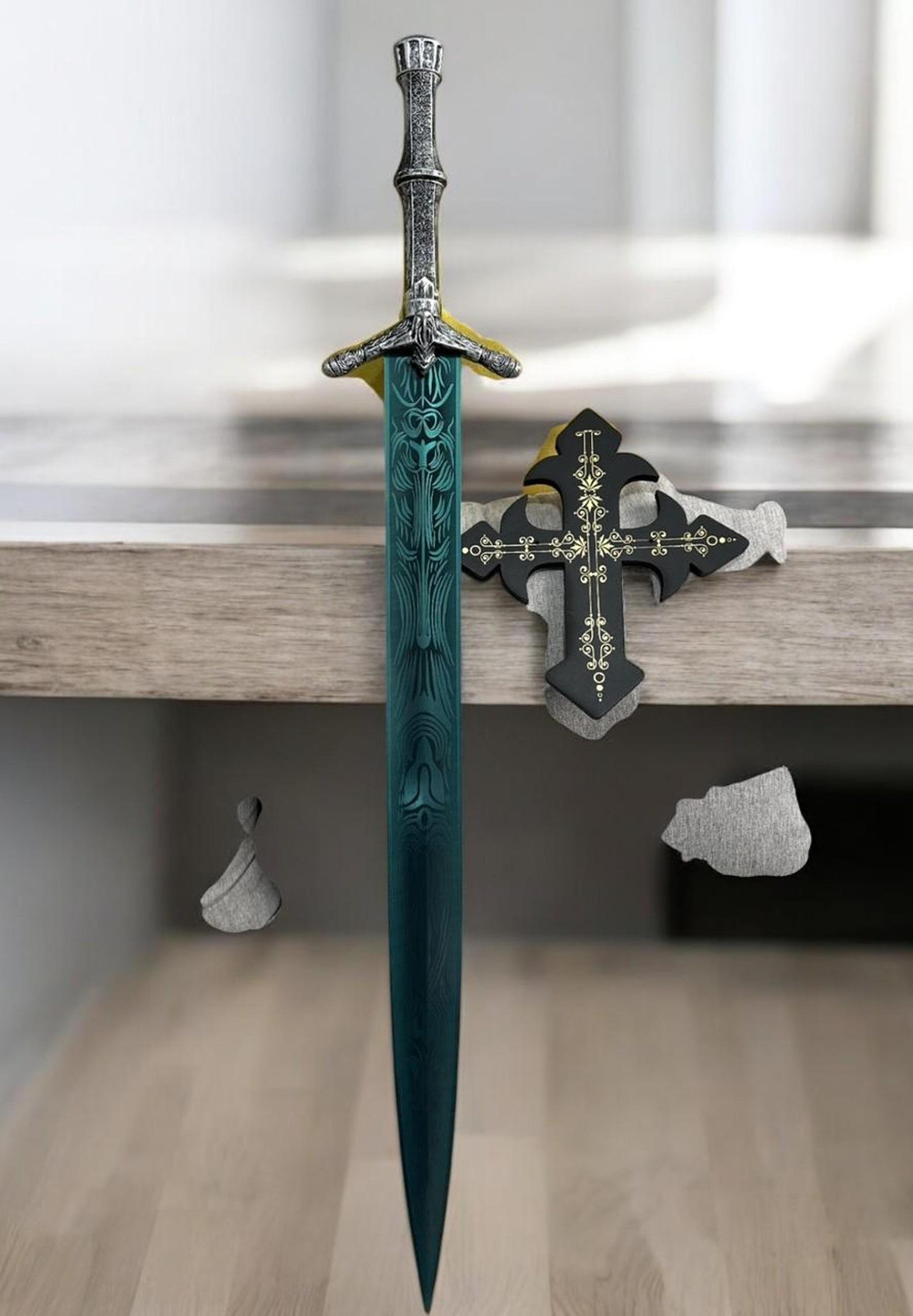 40in holy moonlight sword replica full metal bloodborne fantasy sword with display plaque