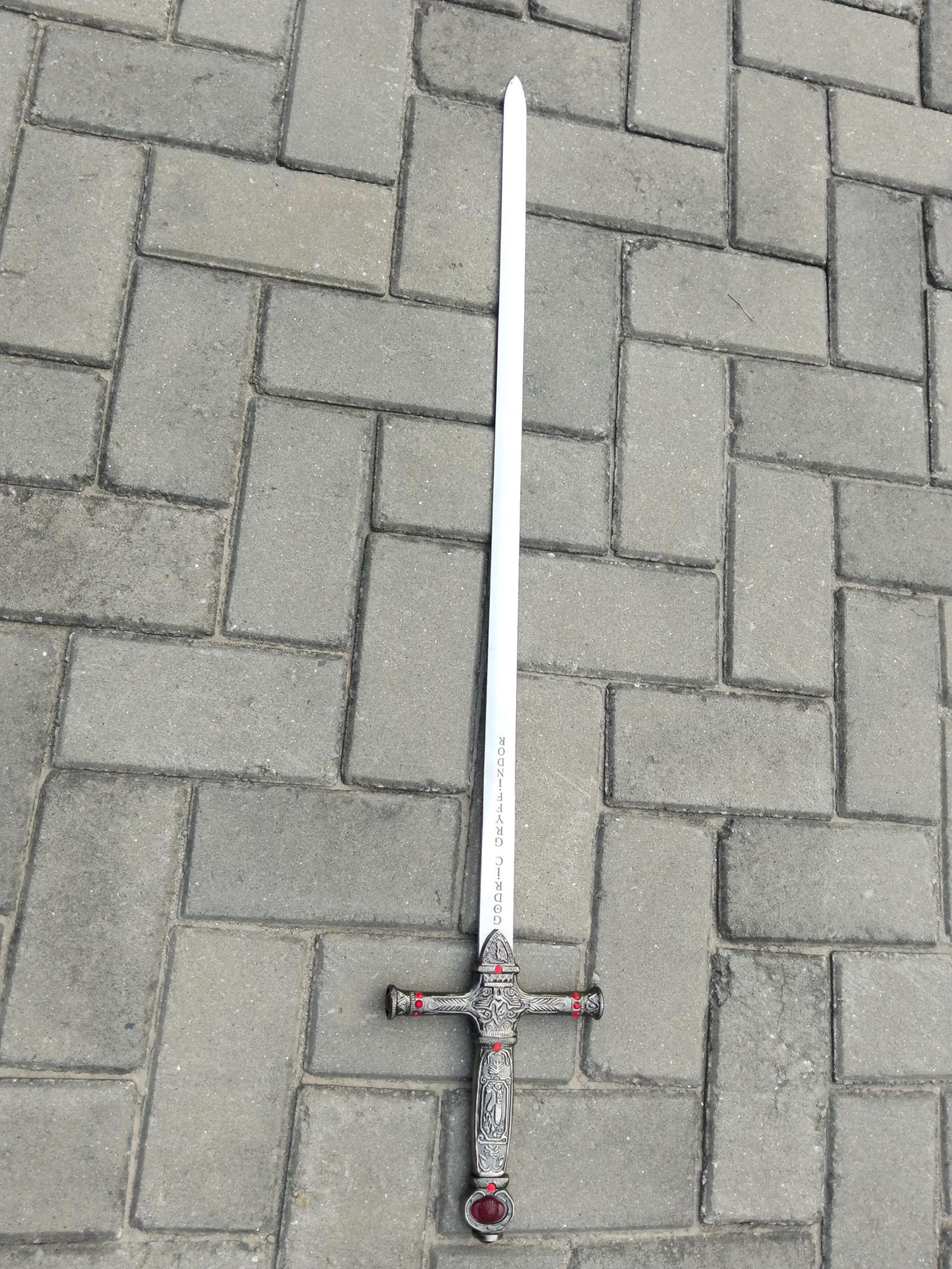 crimson relic knight sword – 36" slim steel blade with ornate gothic cross hilt