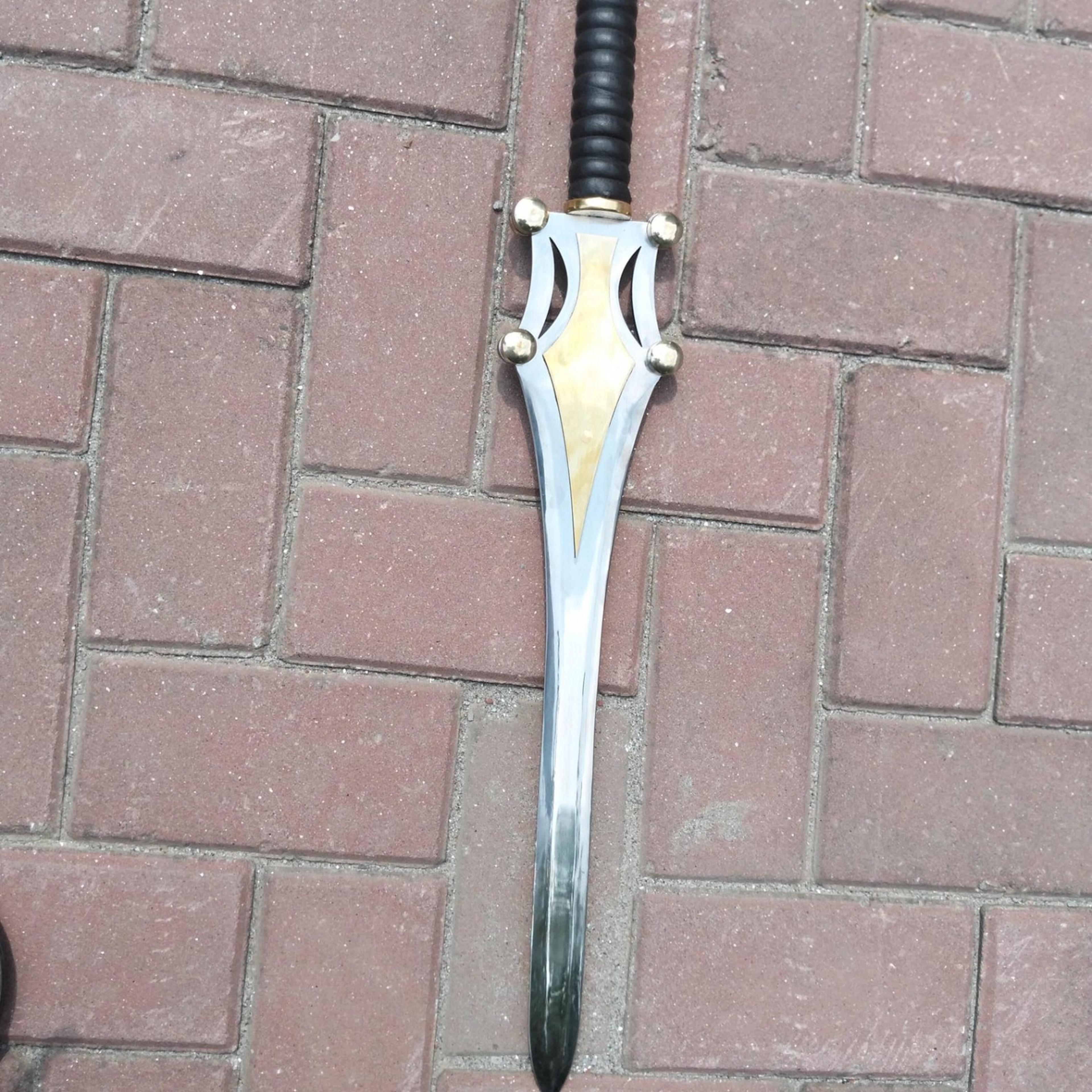 38 inch he-man power sword replica stainless steel fantasy sword with leather sheath for display & cosplay