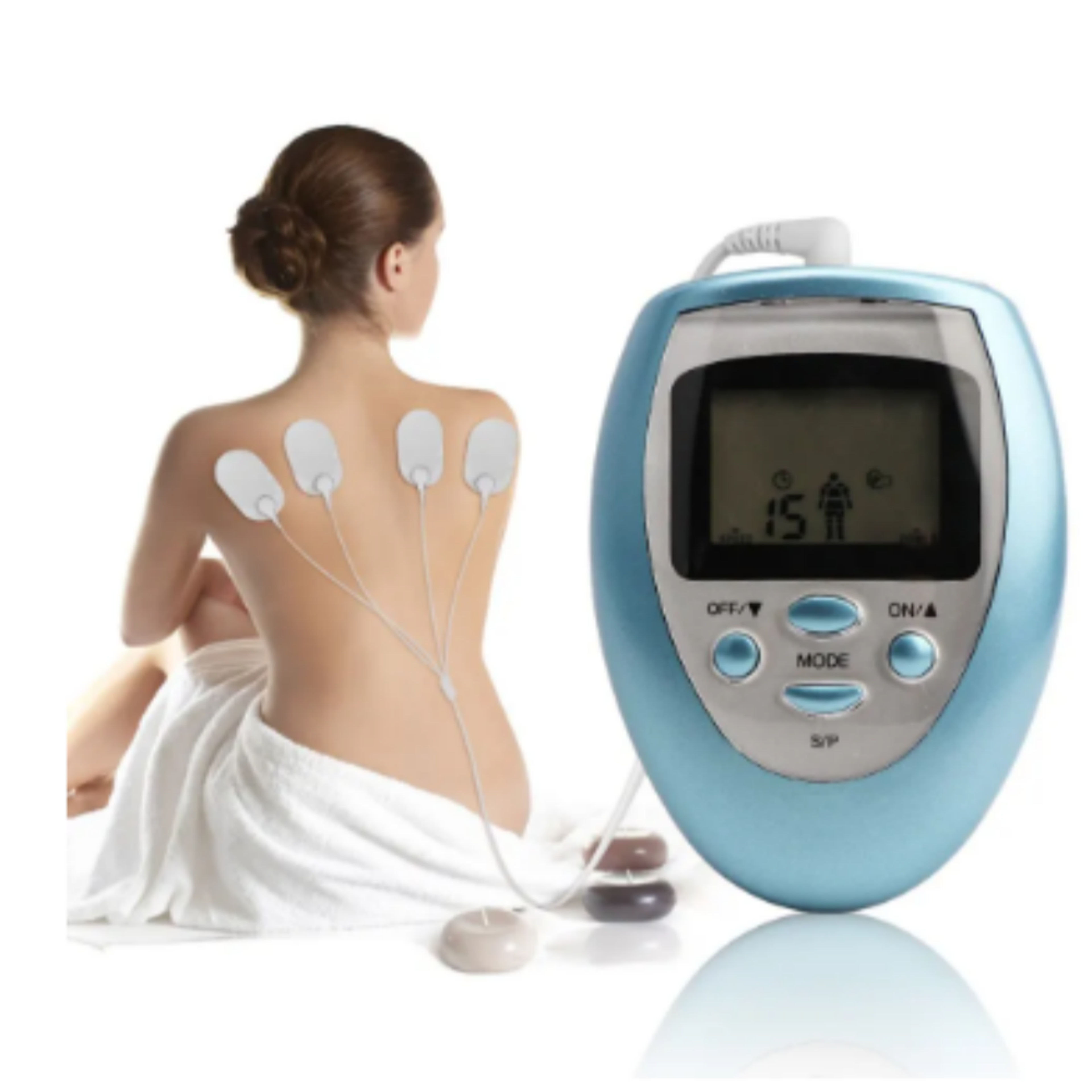 micro current full body electric massager, 8 modes with led display for pain relief & muscle relaxation