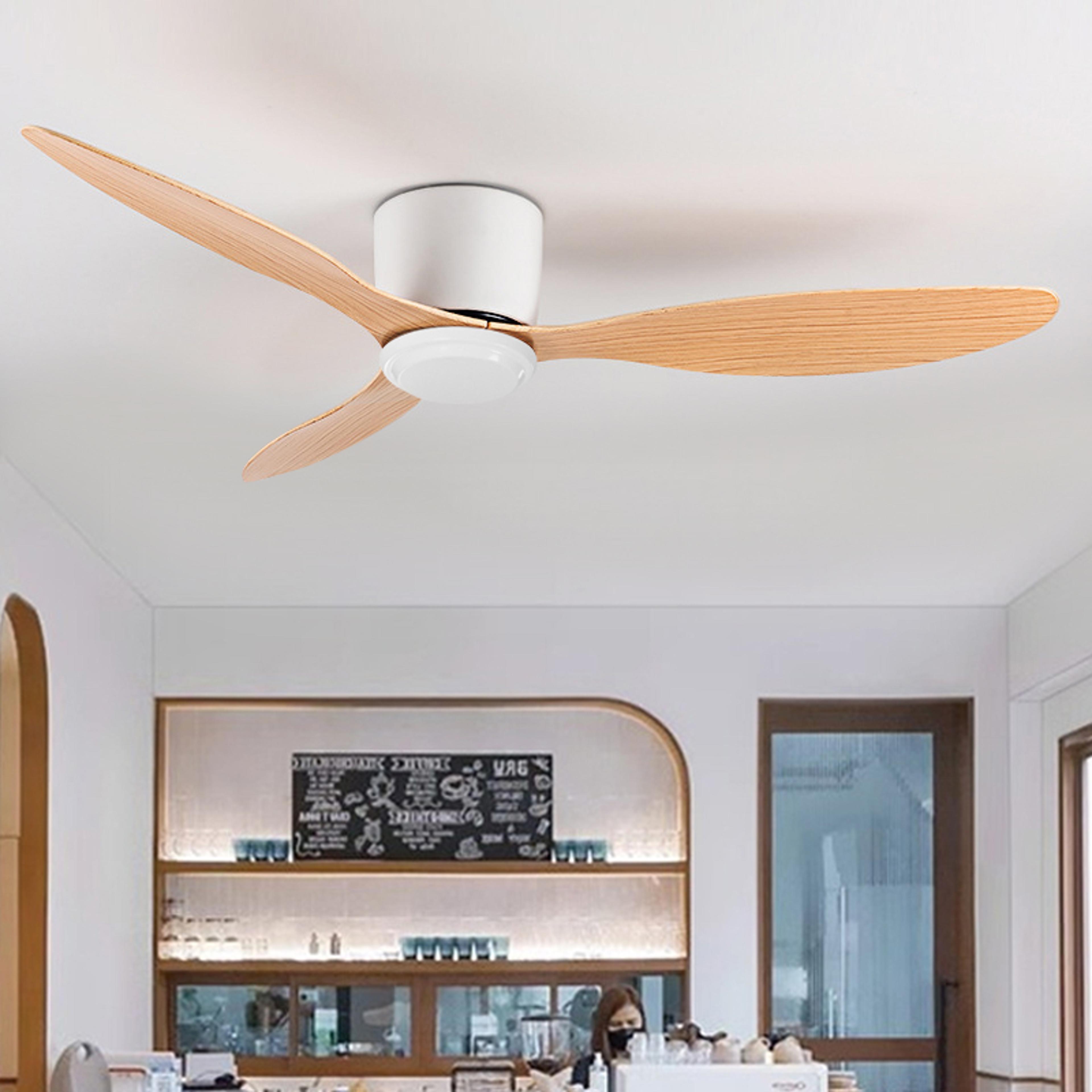 modern 30w ceiling fan with remote control, low floor dc motor, no light, ideal home fan for quiet cooling