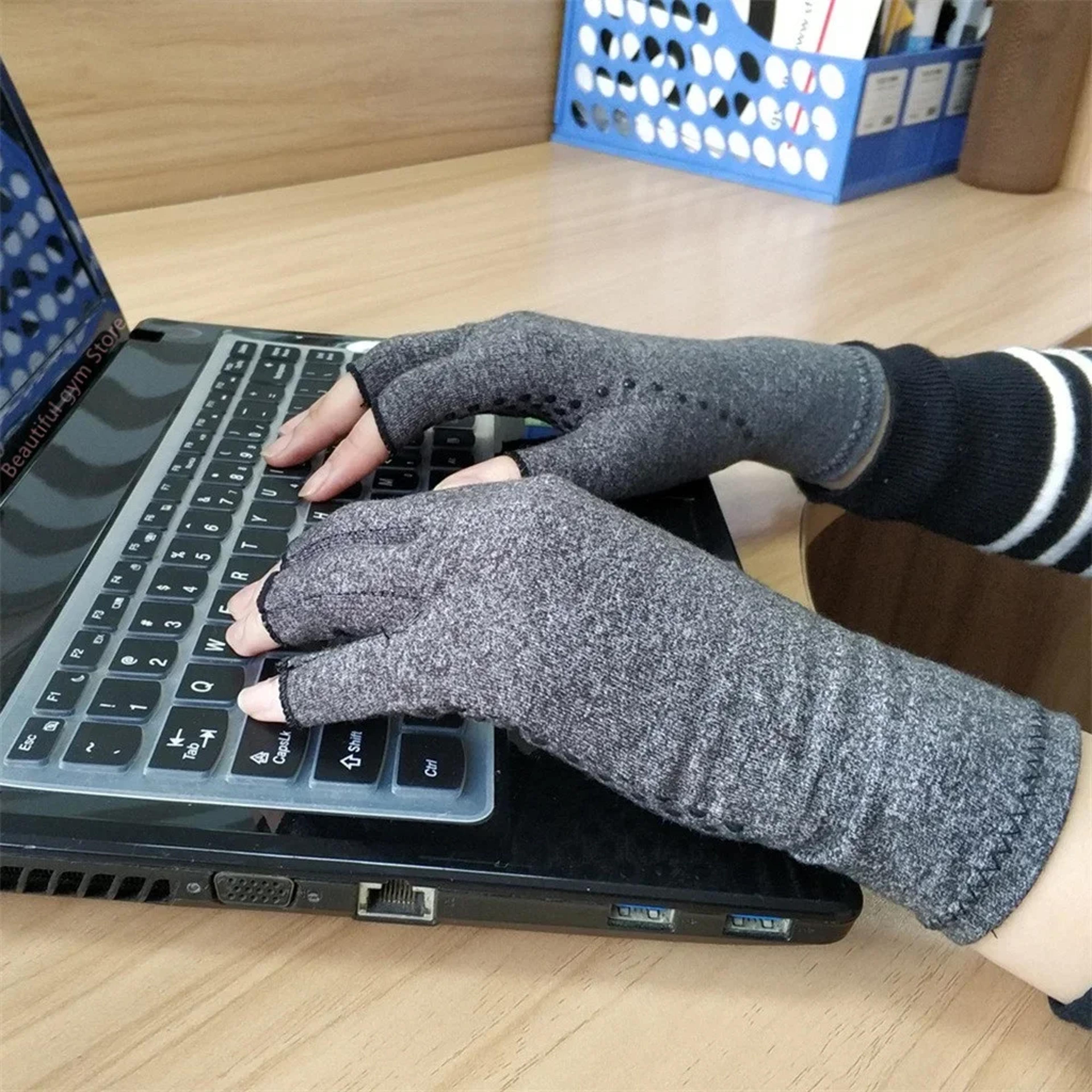 arthritis compression gloves for carpal tunnel pain relief, wrist support brace, anti-slip therapy gloves for men