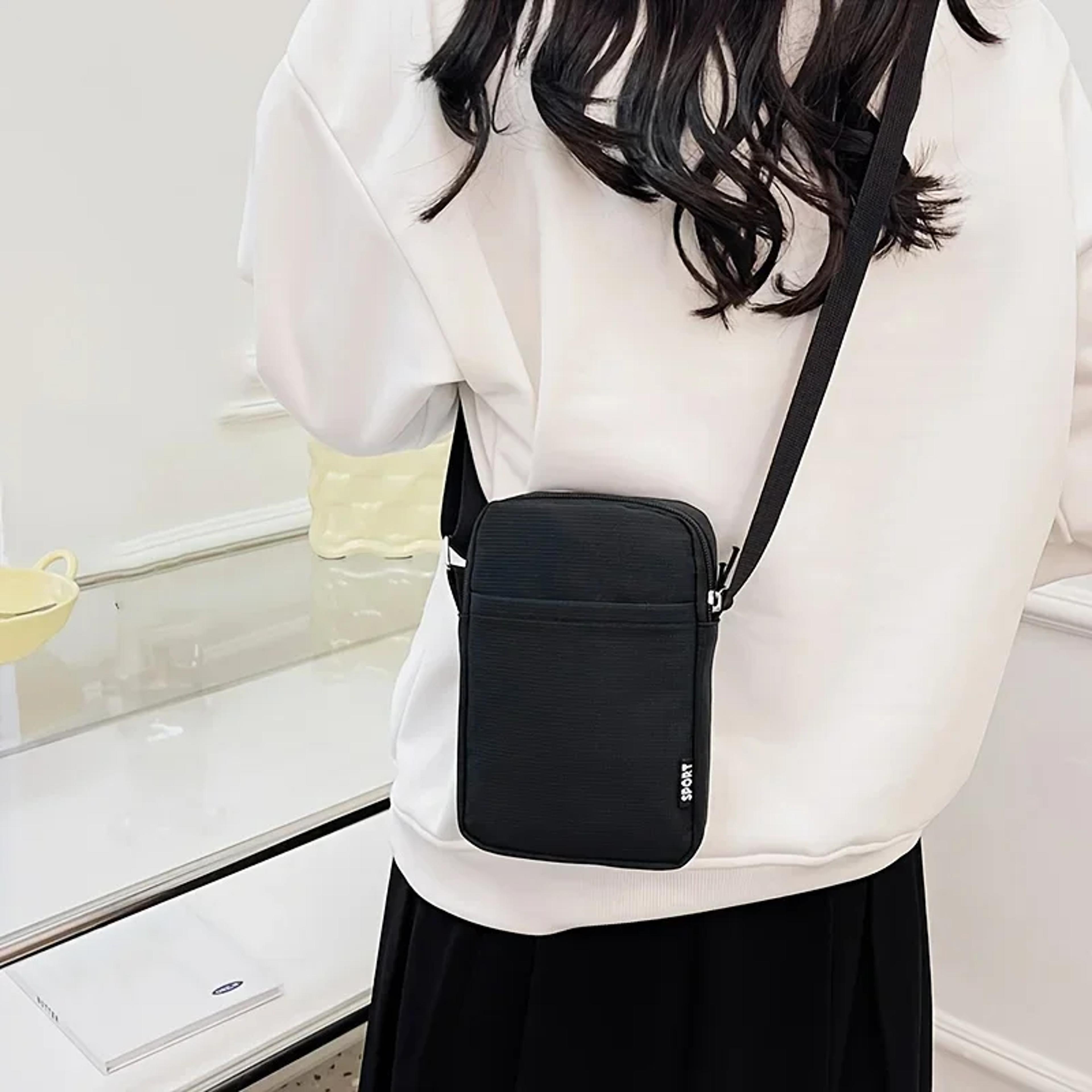women's portable mobile phone bag, new fashion simple casual shoulder messenger bag, vertical coin key bank card