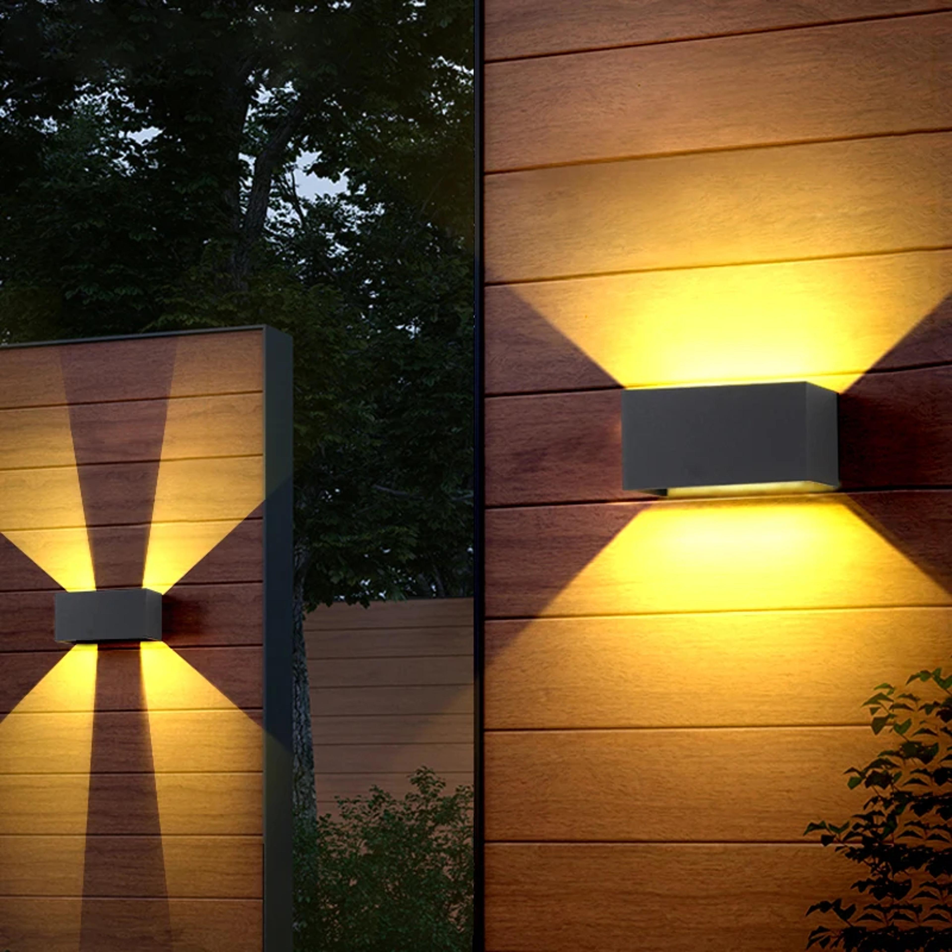waterproof led outdoor wall lamps, motion sensor, adjustable wall light, black/white indoor/outdoor lighting