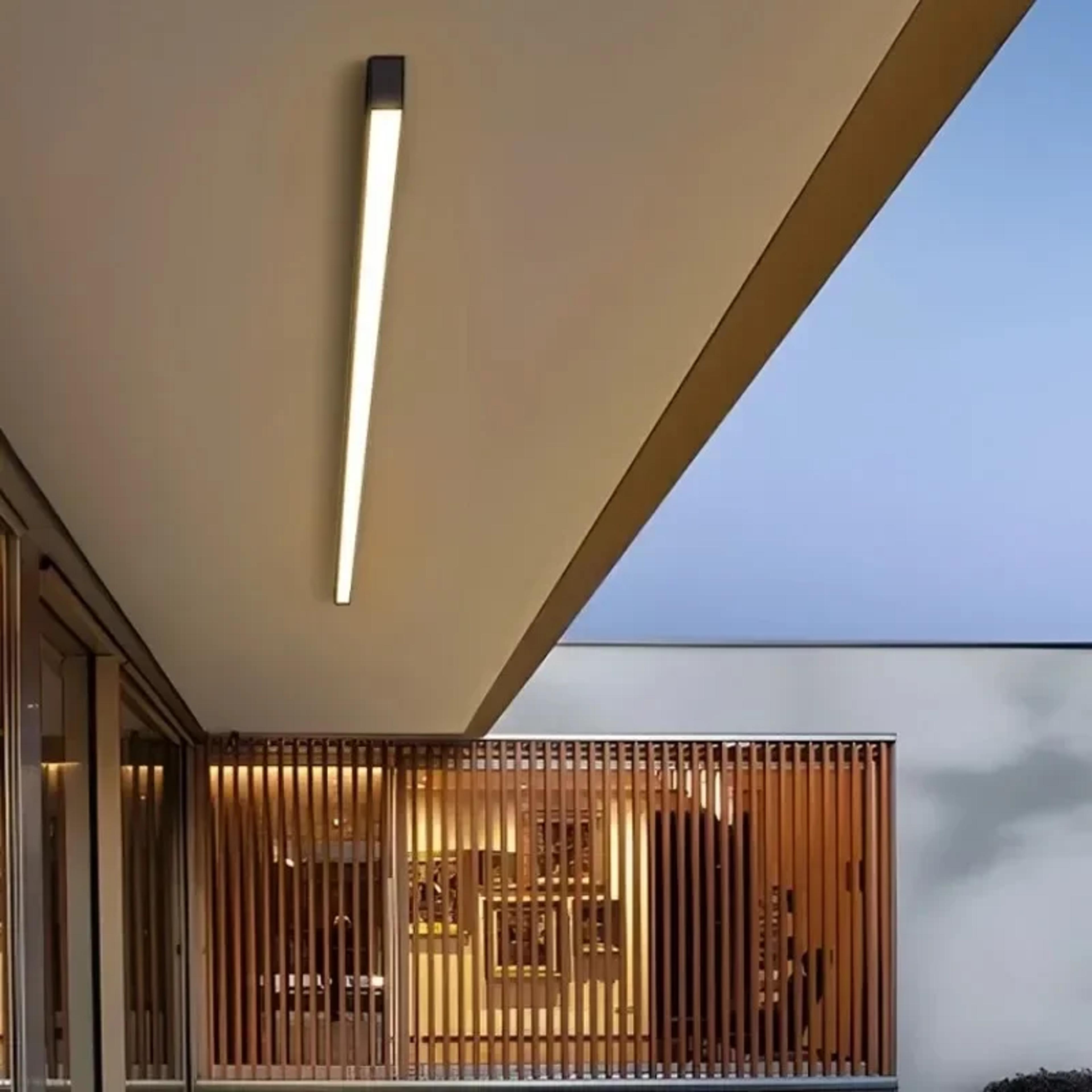 waterproof outdoor long strip wall lamp, sunshine room and corridor entrance light, rainproof garden villa ceiling lamp