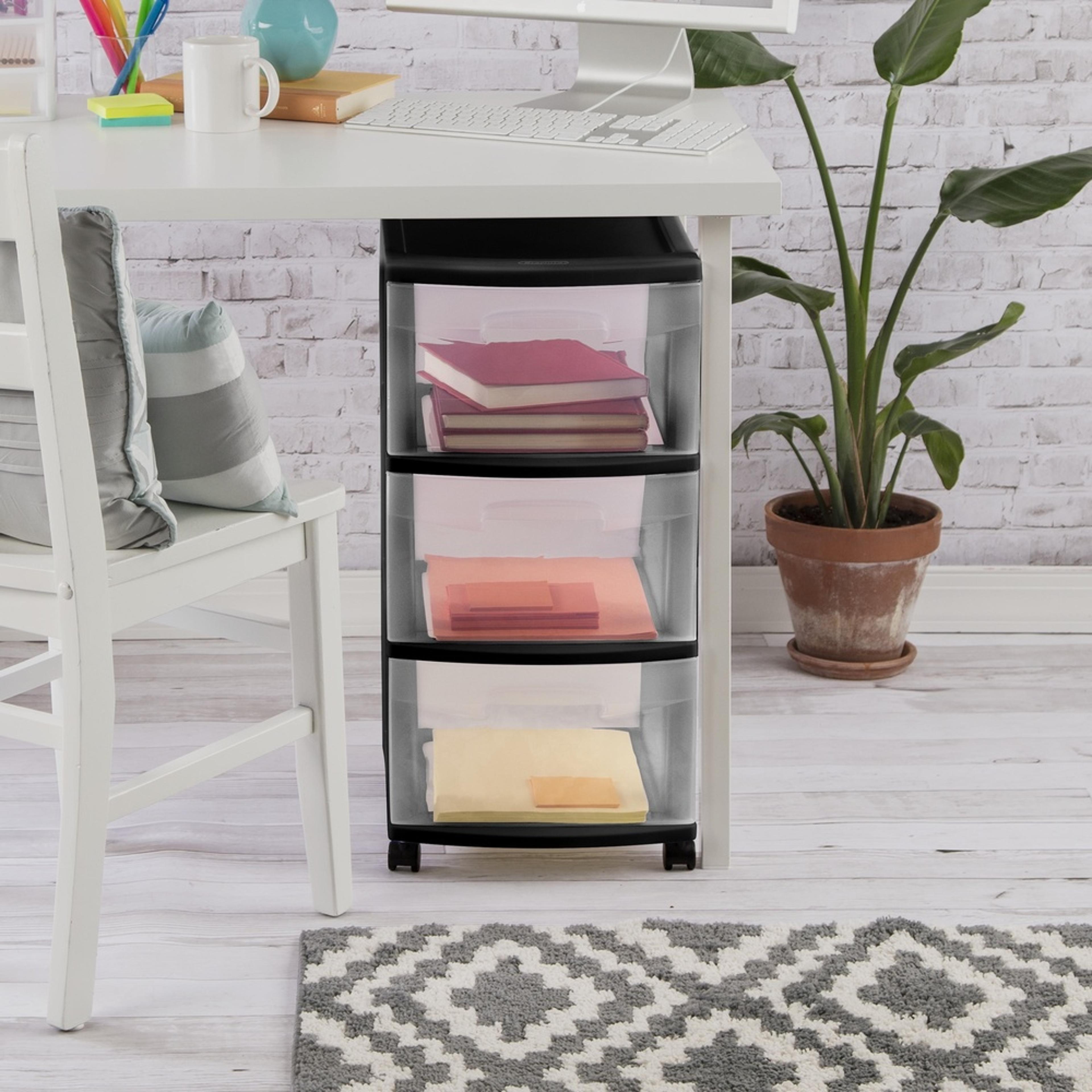 clear drawer r plastic storage cart, rolling organizer for kitchen bathroom bedroom craft room portable storage solution