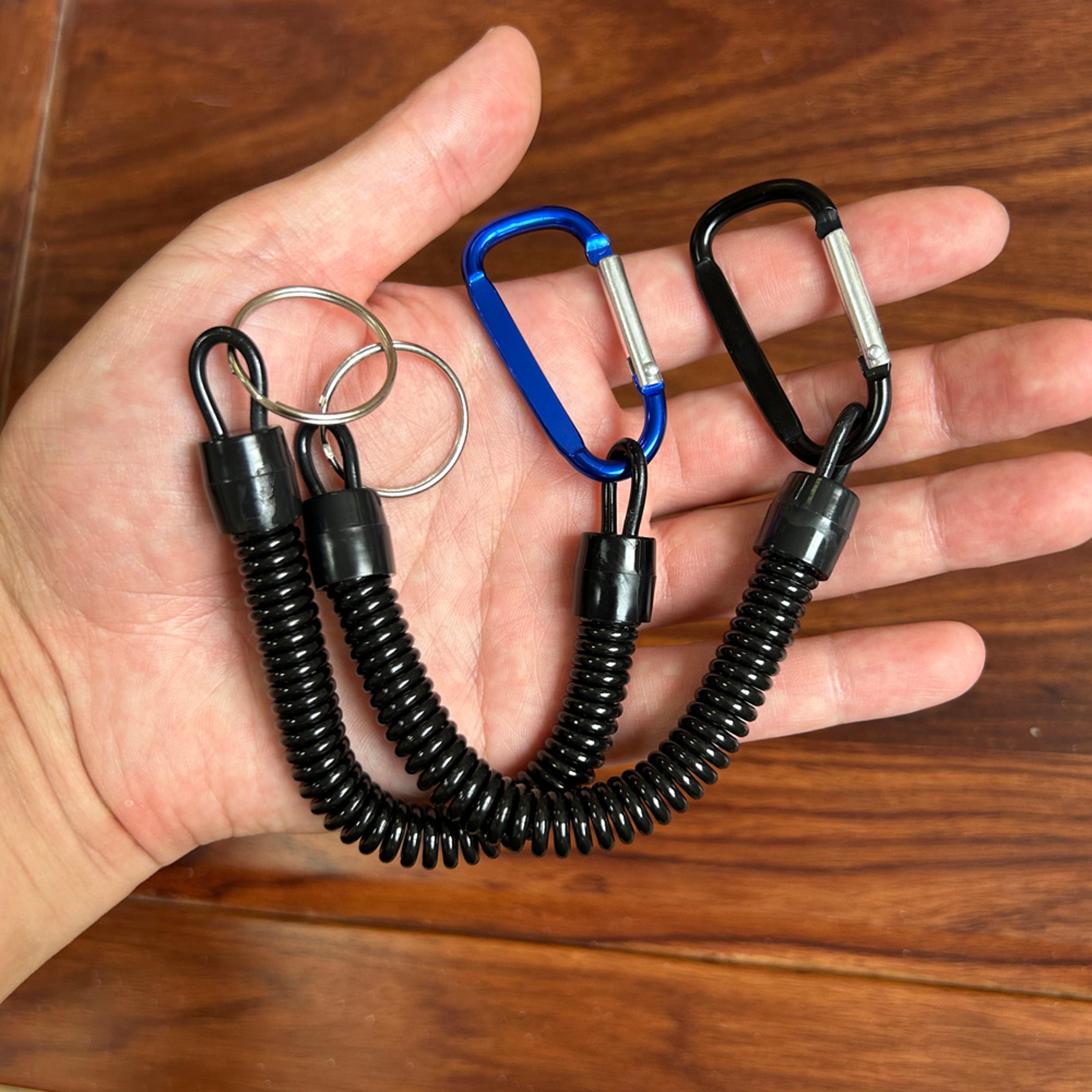 tactical retractable rope, spring elastic security gear, outdoor camping and hiking keychain, anti-lost fishing lanyard