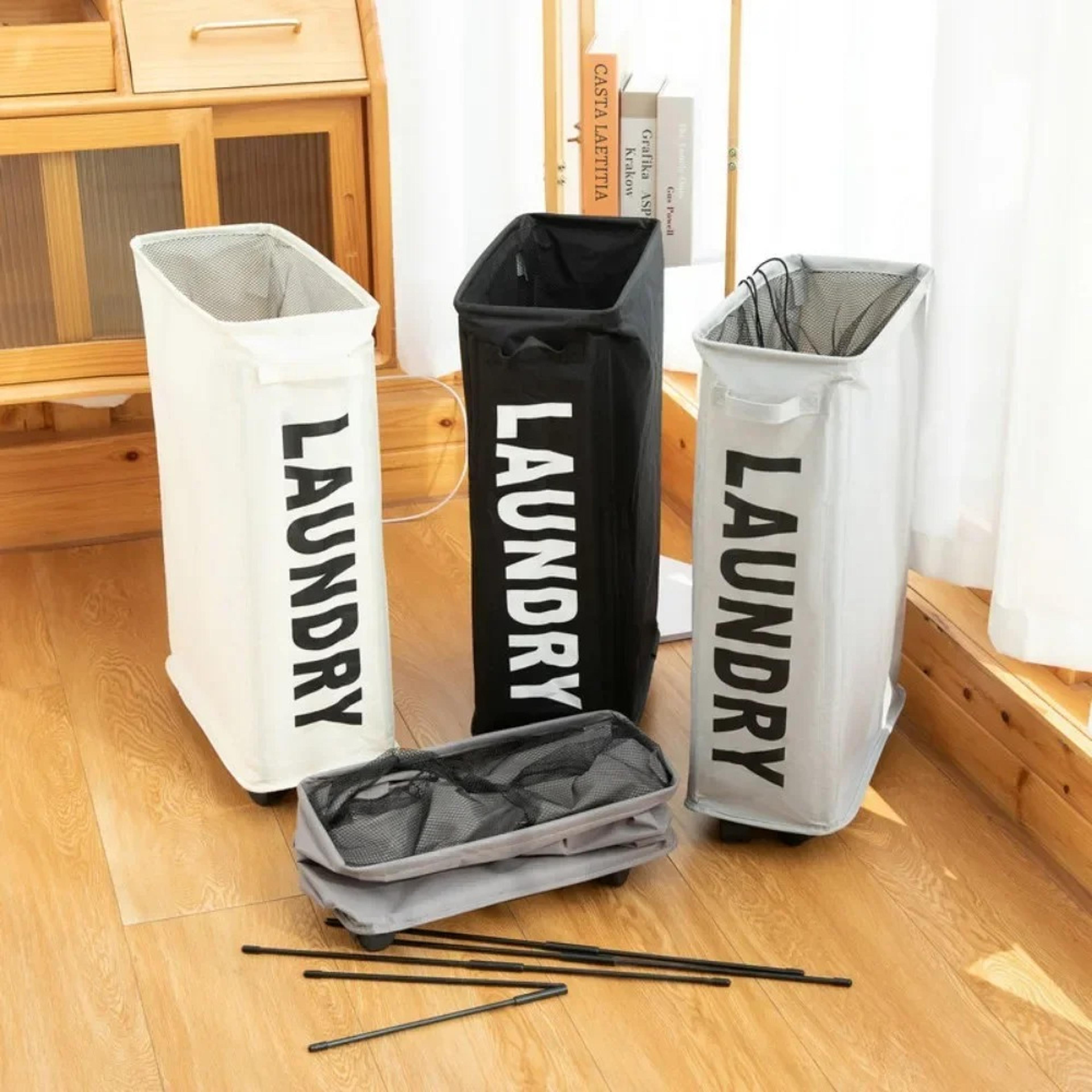 large capacity dustproof laundry basket, foldable organization household storage, simple modern multifunctional design