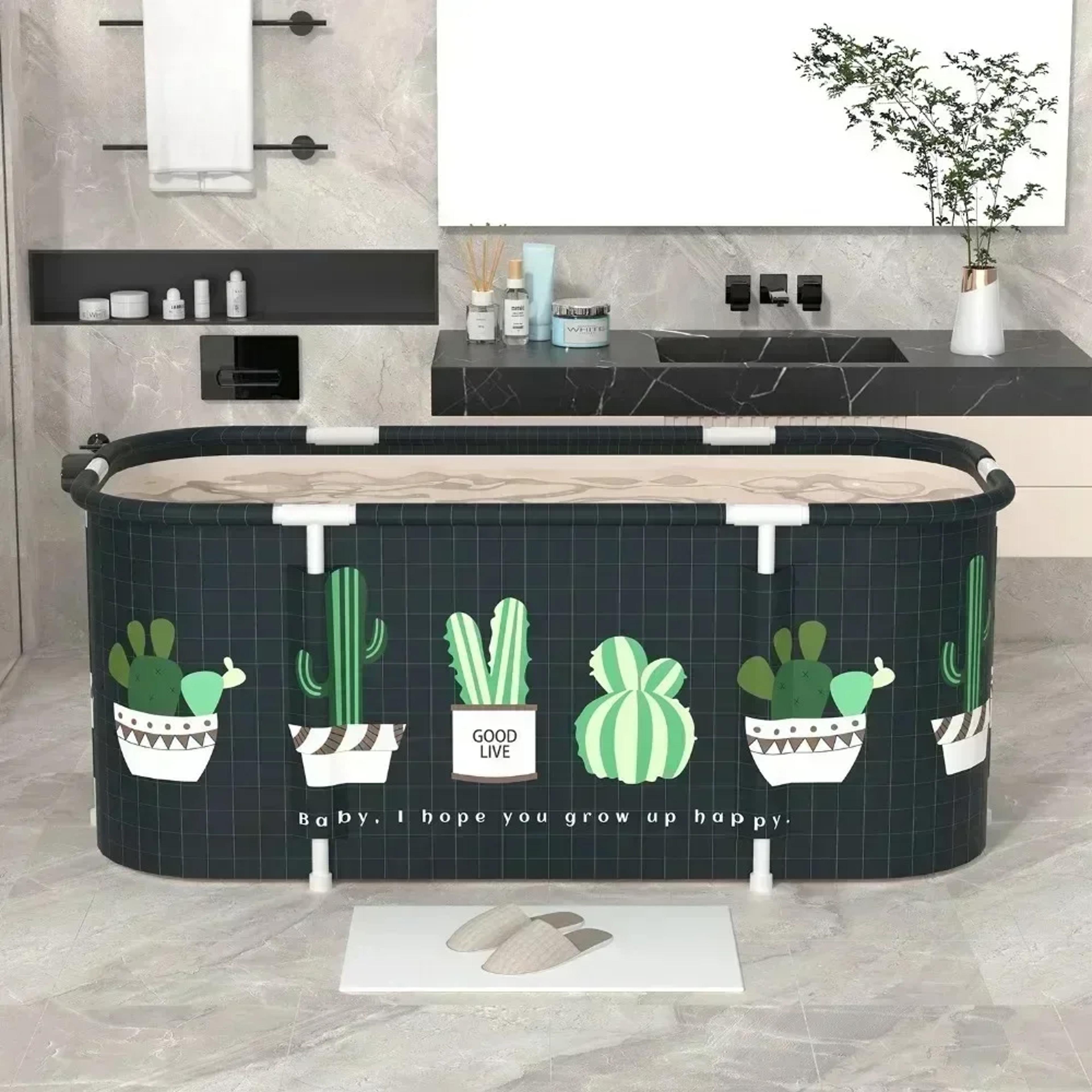 foldable bathtub for adults, space saving double bathtub, thickened household bucket, no need to install bathtub