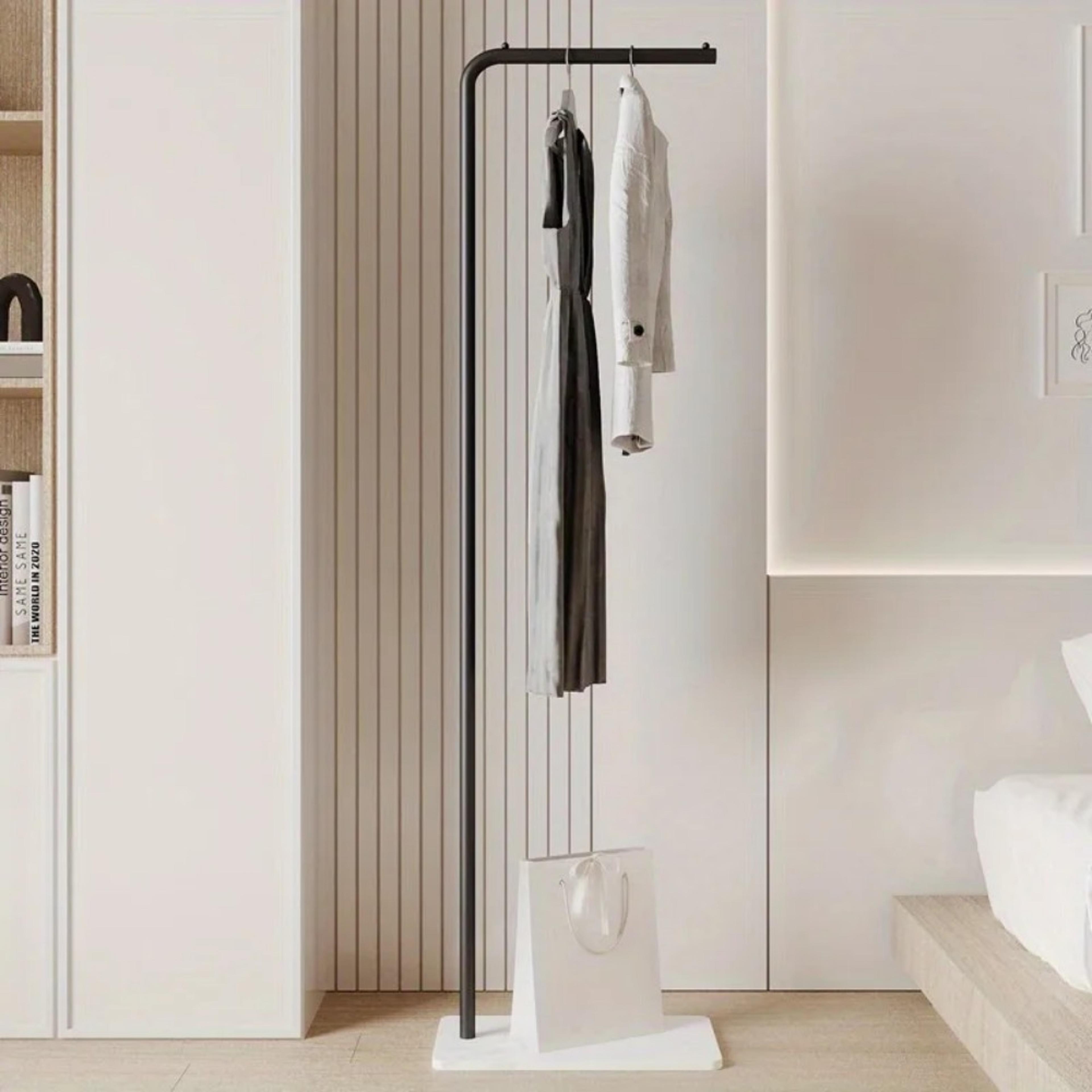 simple coat rack floor standing bedroom practical household storage rack light luxury modern single rod style clothing hat shelf
