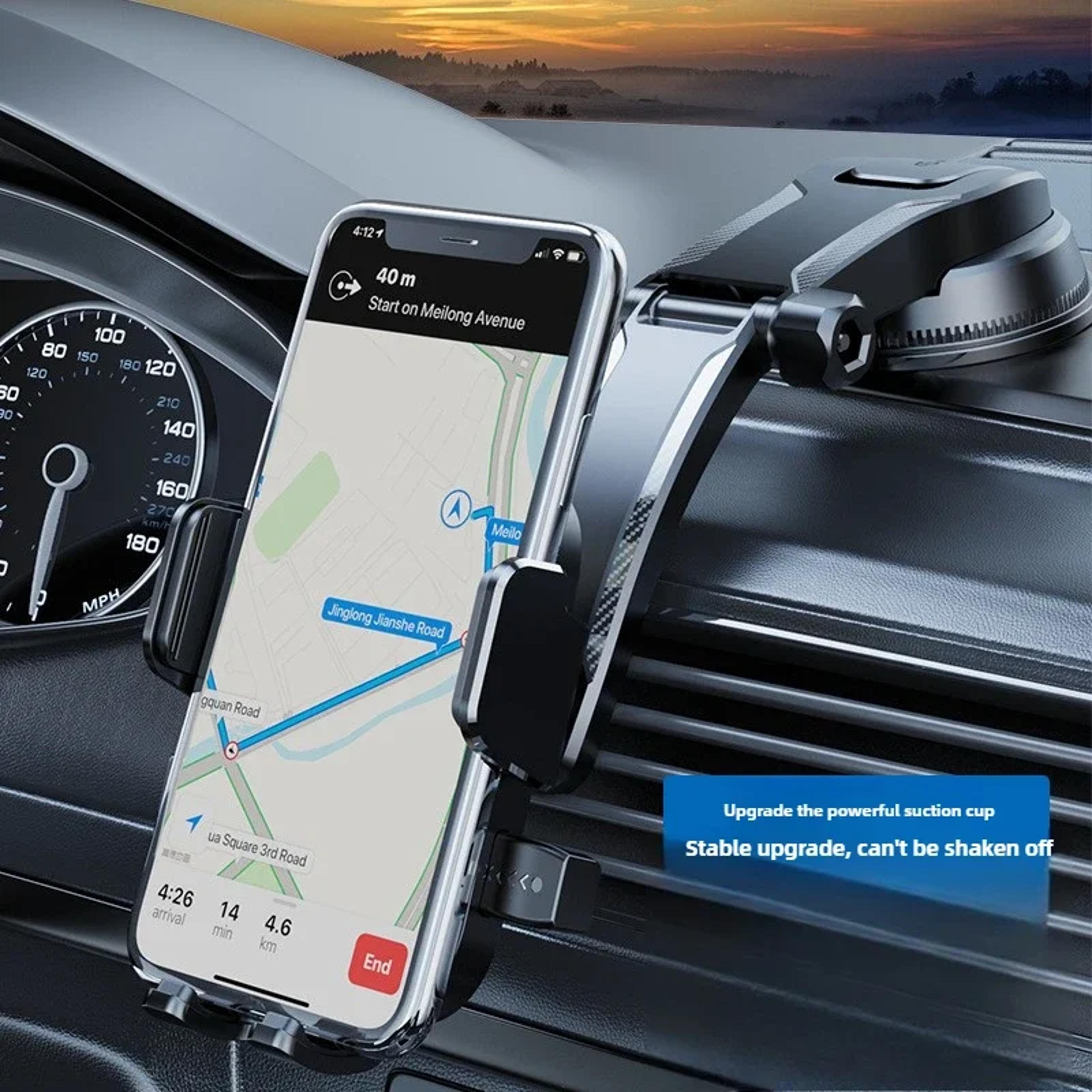 universal car phone holder, new model with stable suction cup for in-car interior navigation stand