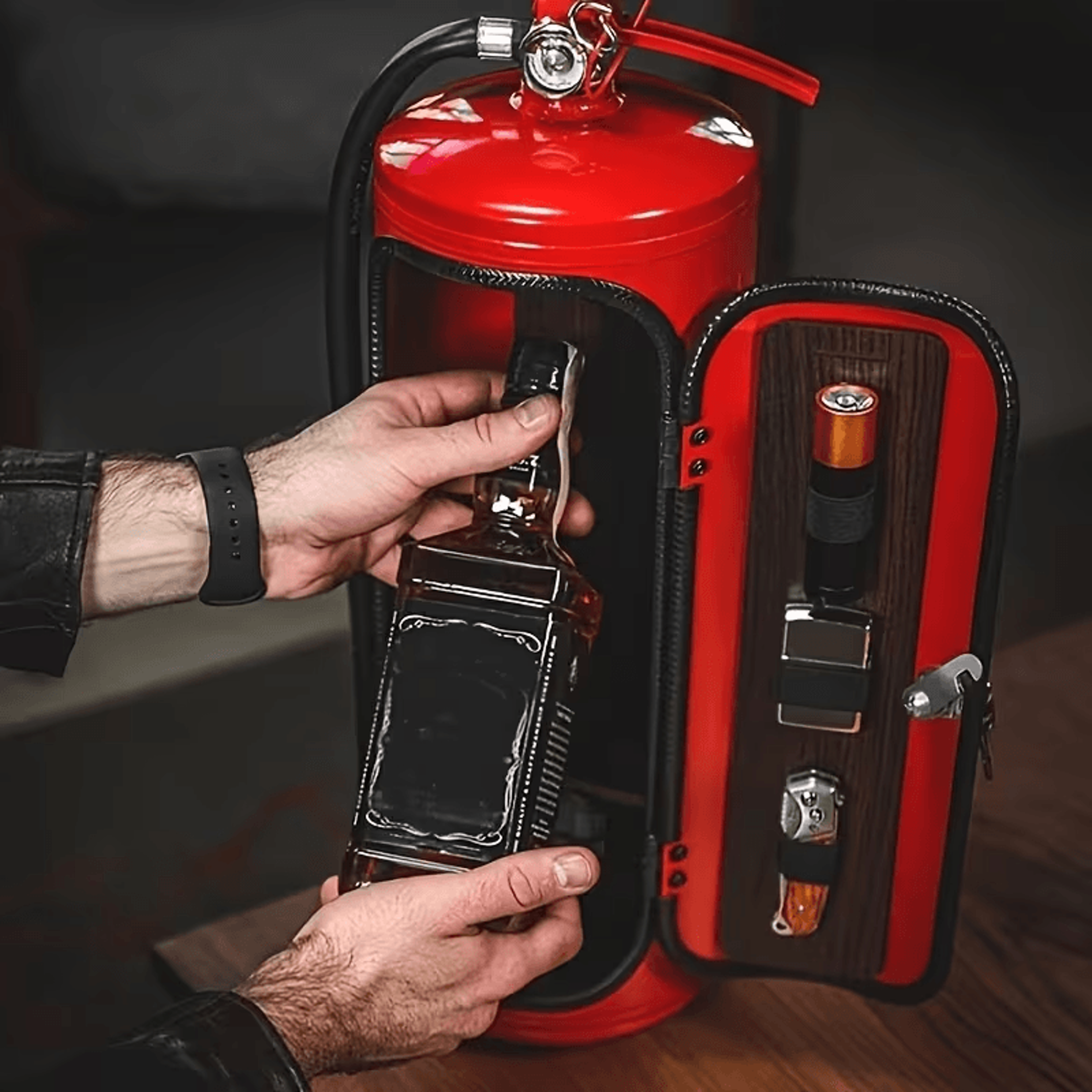 firefighter wine box, mini fire extinguisher home decor & gift