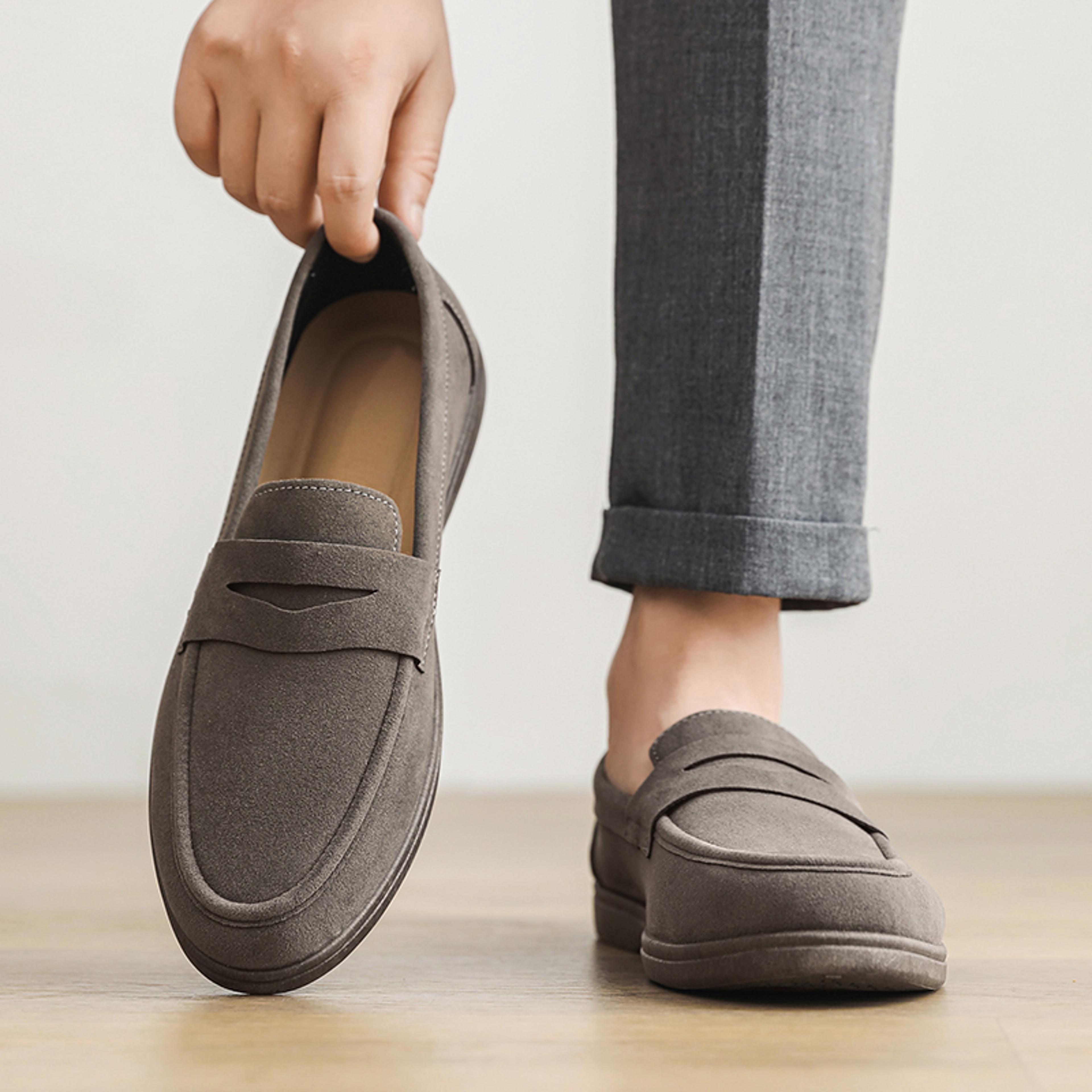 men's slip on loafers, hot sale preppy lightweight flats, comfortable breathable outdoor shoes