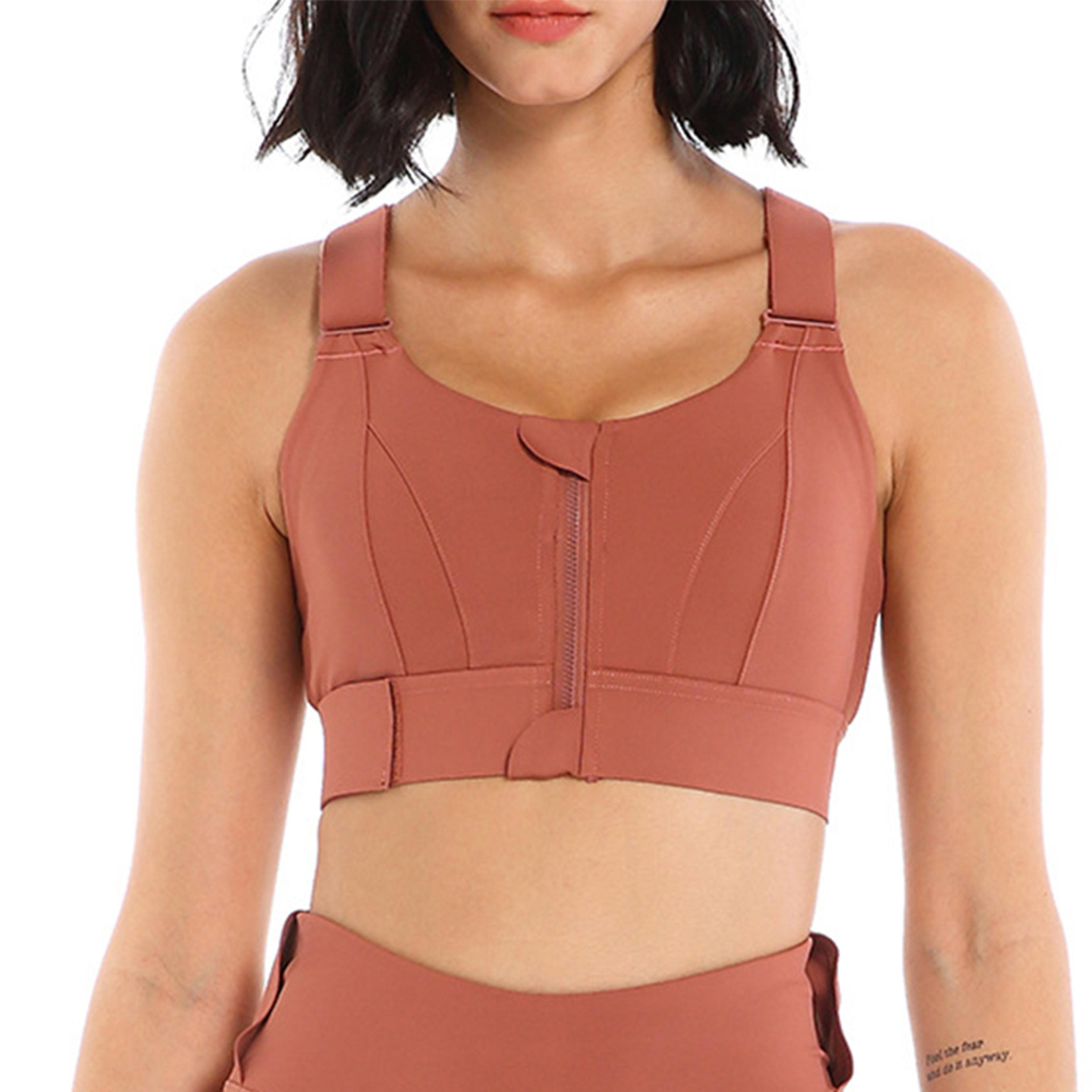 shockproof gym fitness athletic brassiere, women yoga vest front zipper, sports bras tights crop top