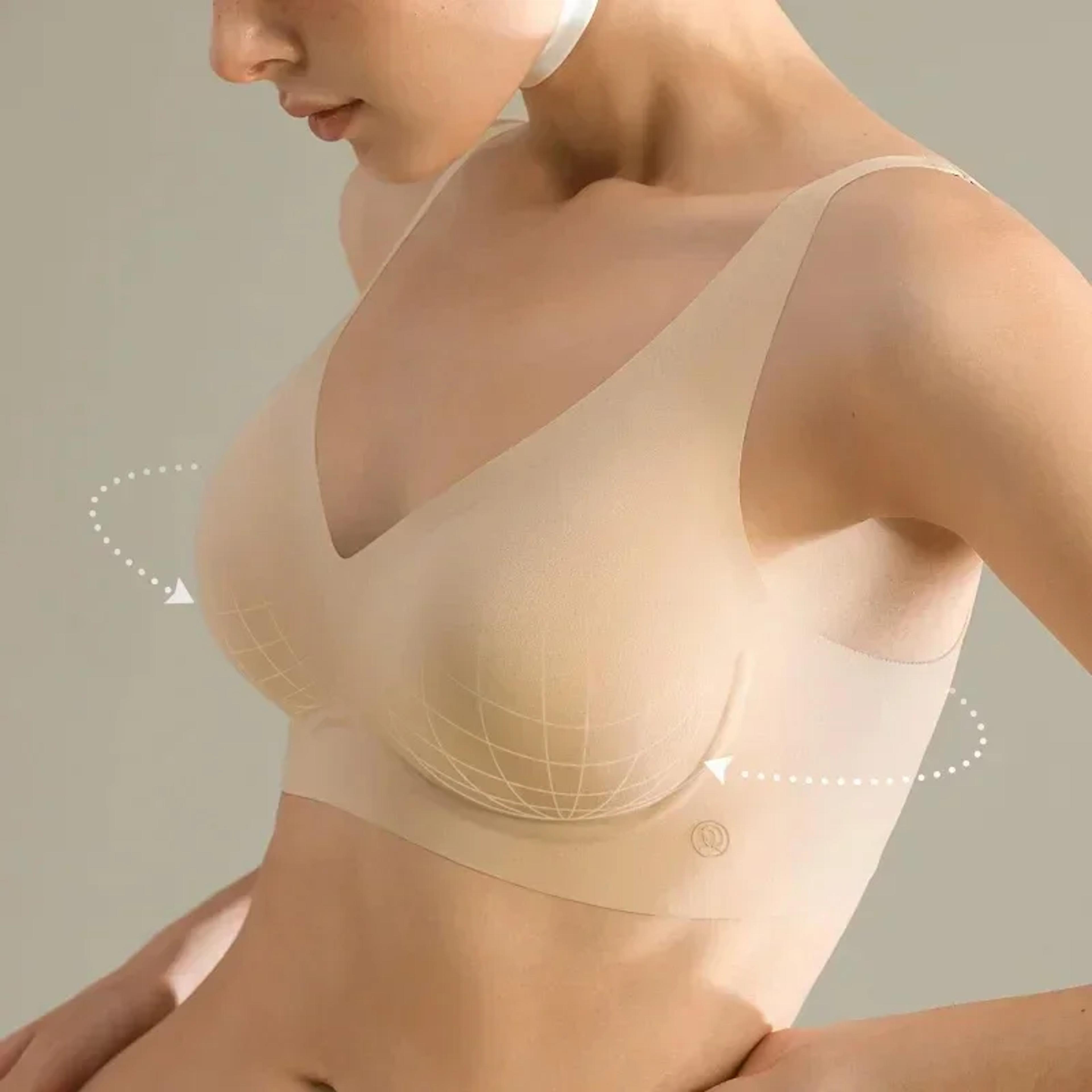 wireless bras for women, sexy push up padded seamless support, invisible lift v neck bralette, smooth bra female