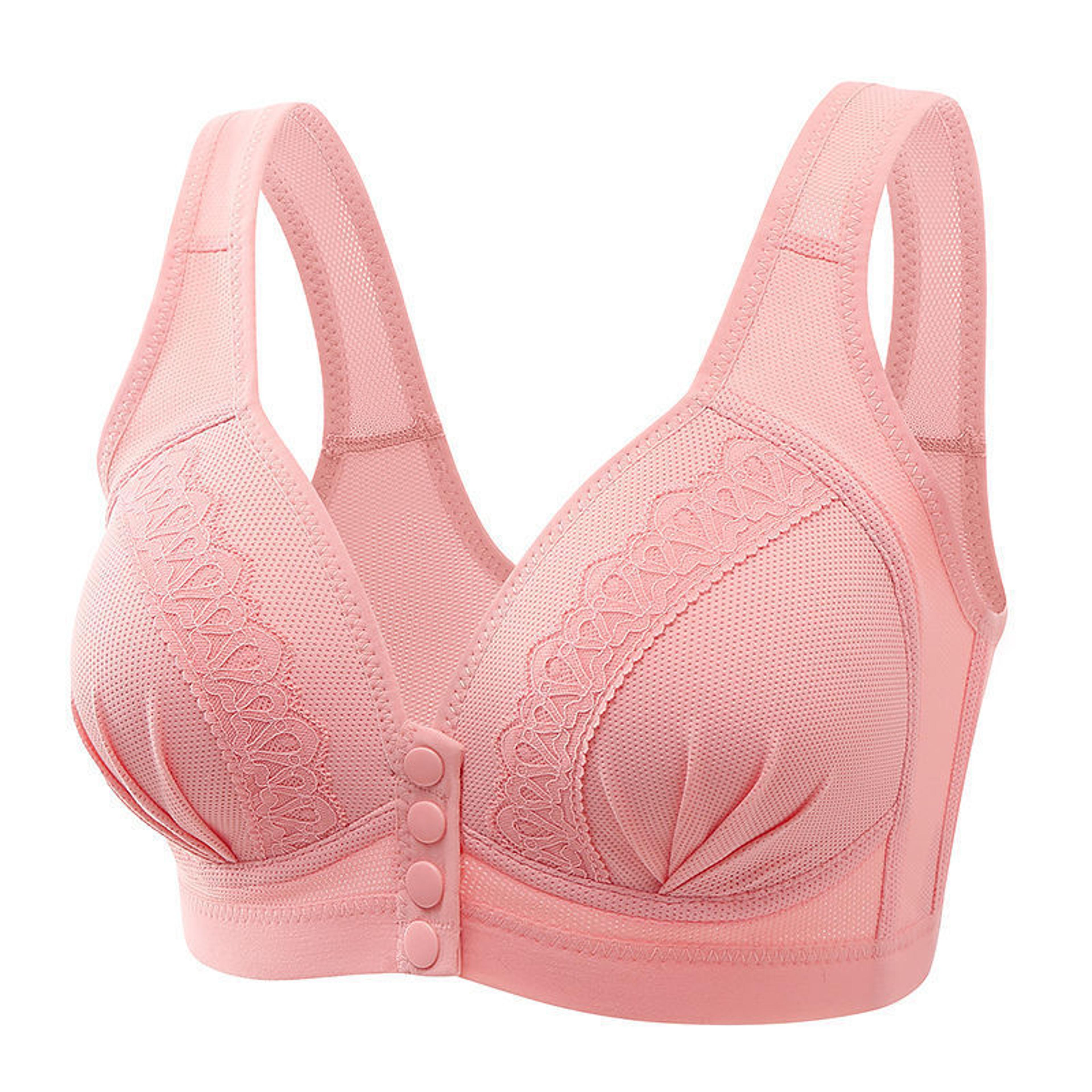 breathable comfortable underwire bra for middle-aged moms, large size front button nursing bra
