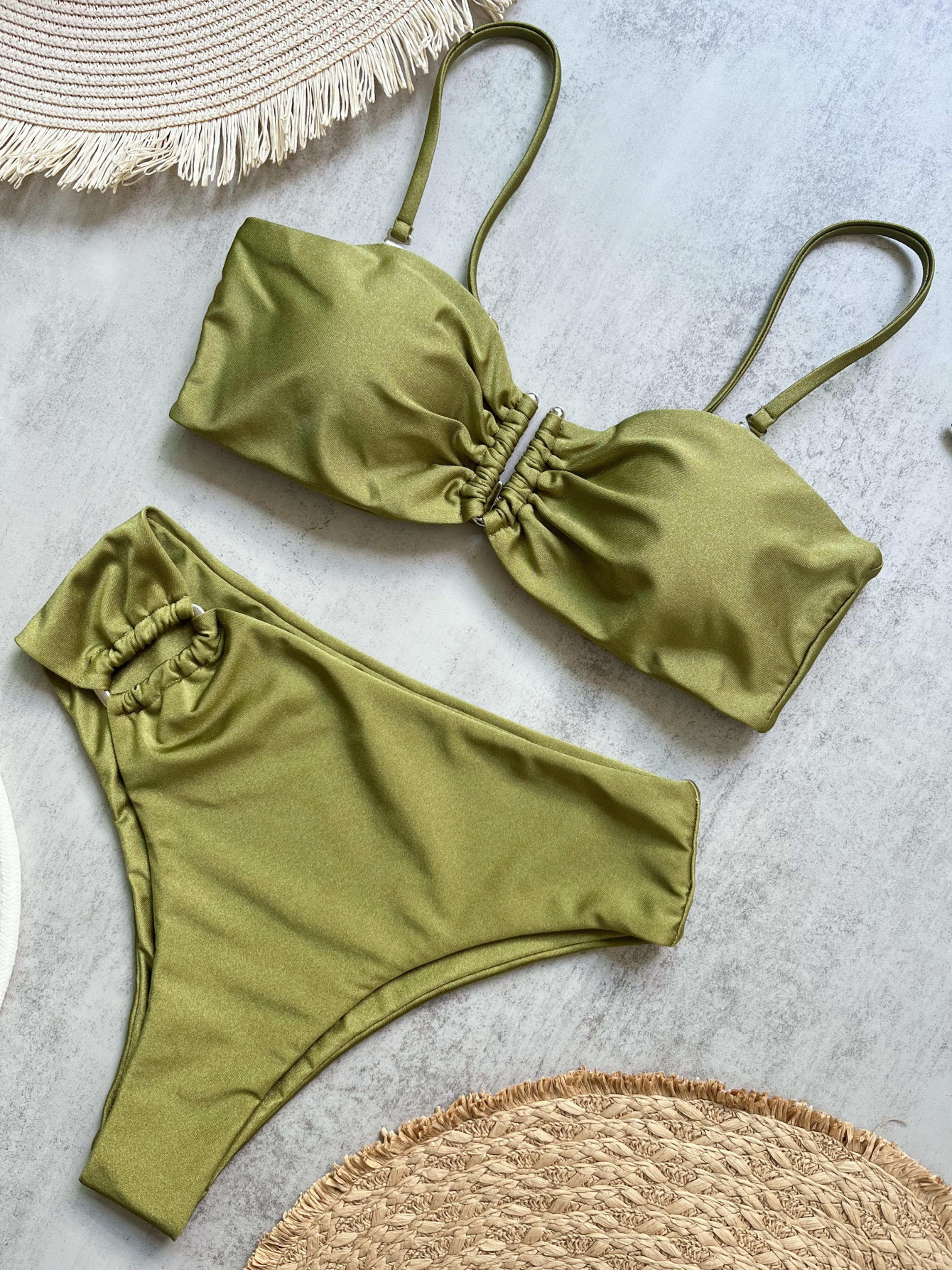 bandeau bikini push up women swimsuits, sexy brazilian bikini set, thong biquini swimwear, solid beachwear for women