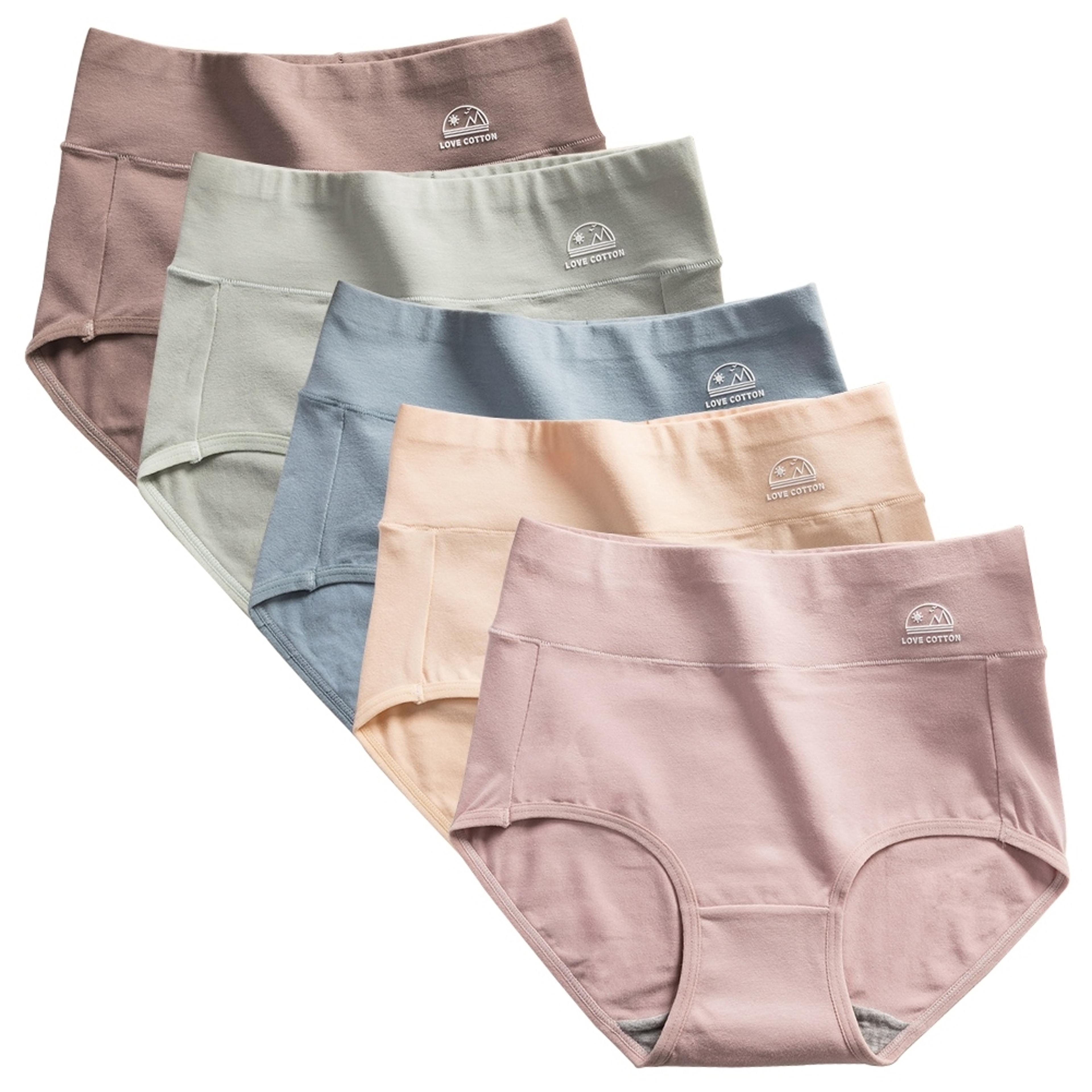 5 pack high waist cotton panties for women with full coverage comfort fit