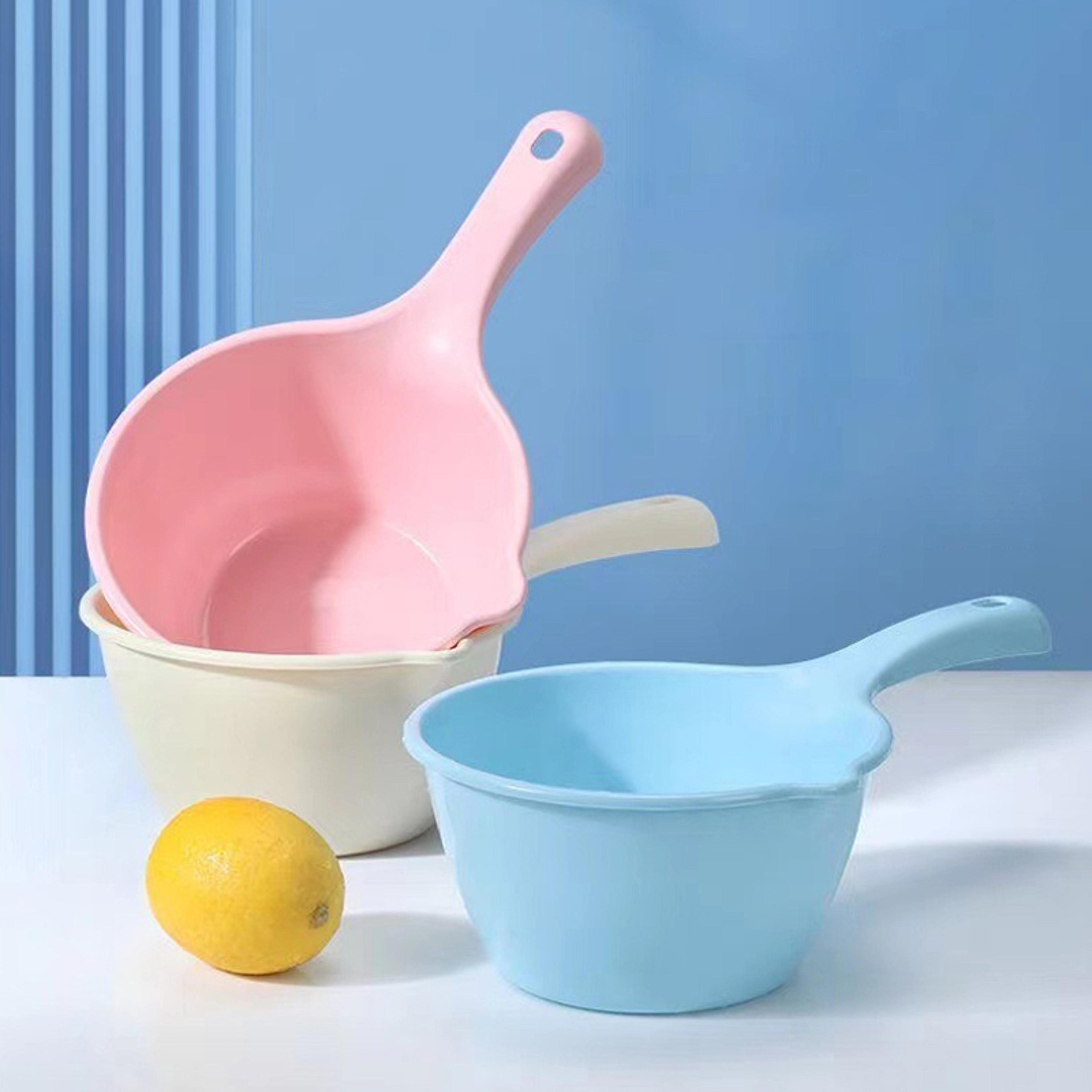 thick plastic water dipper, kitchen and bath ladle, durable multi-purpose pouring jug for pool, cleaning, and garden