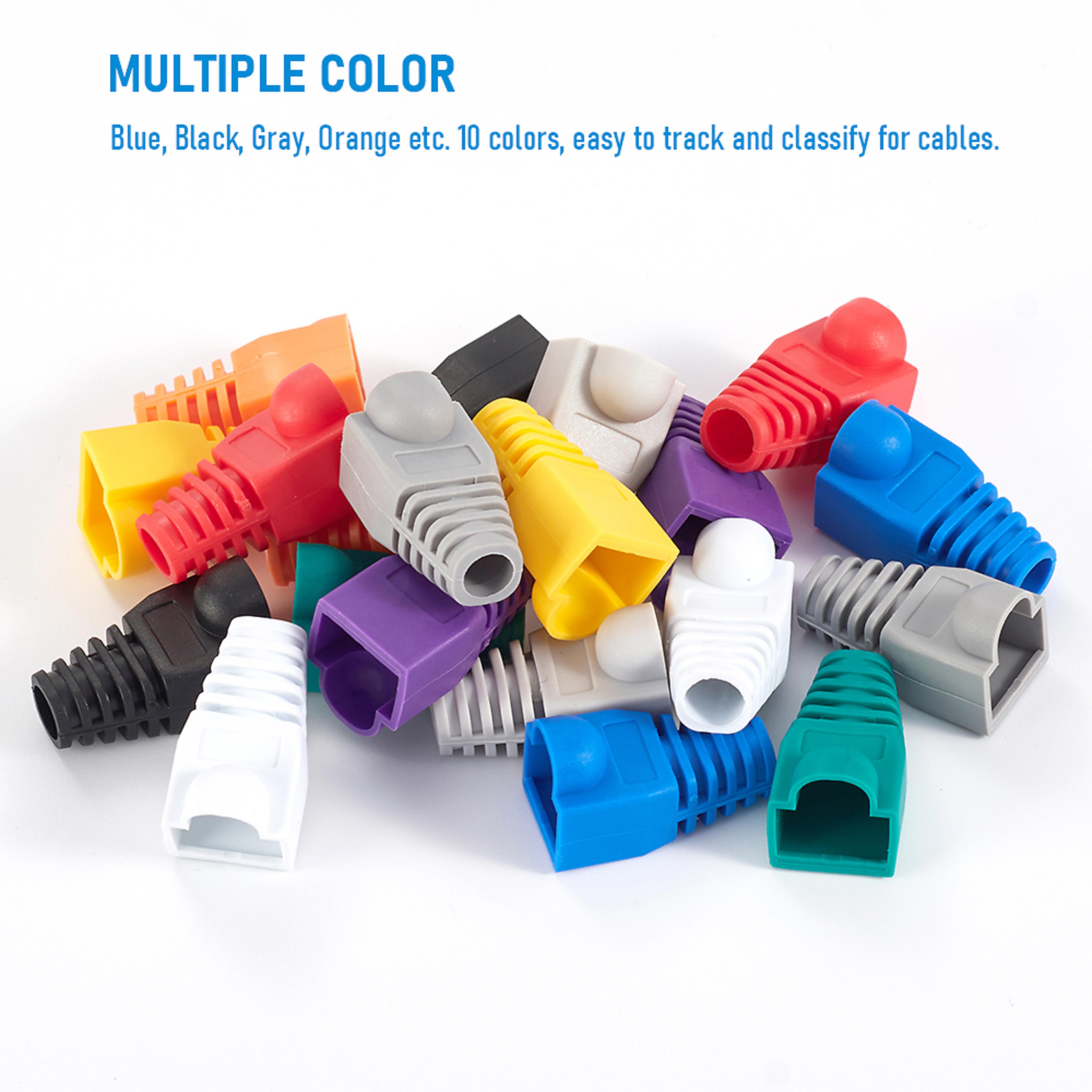 ethernet network cable connector plug cover, mixed color strain relief boots