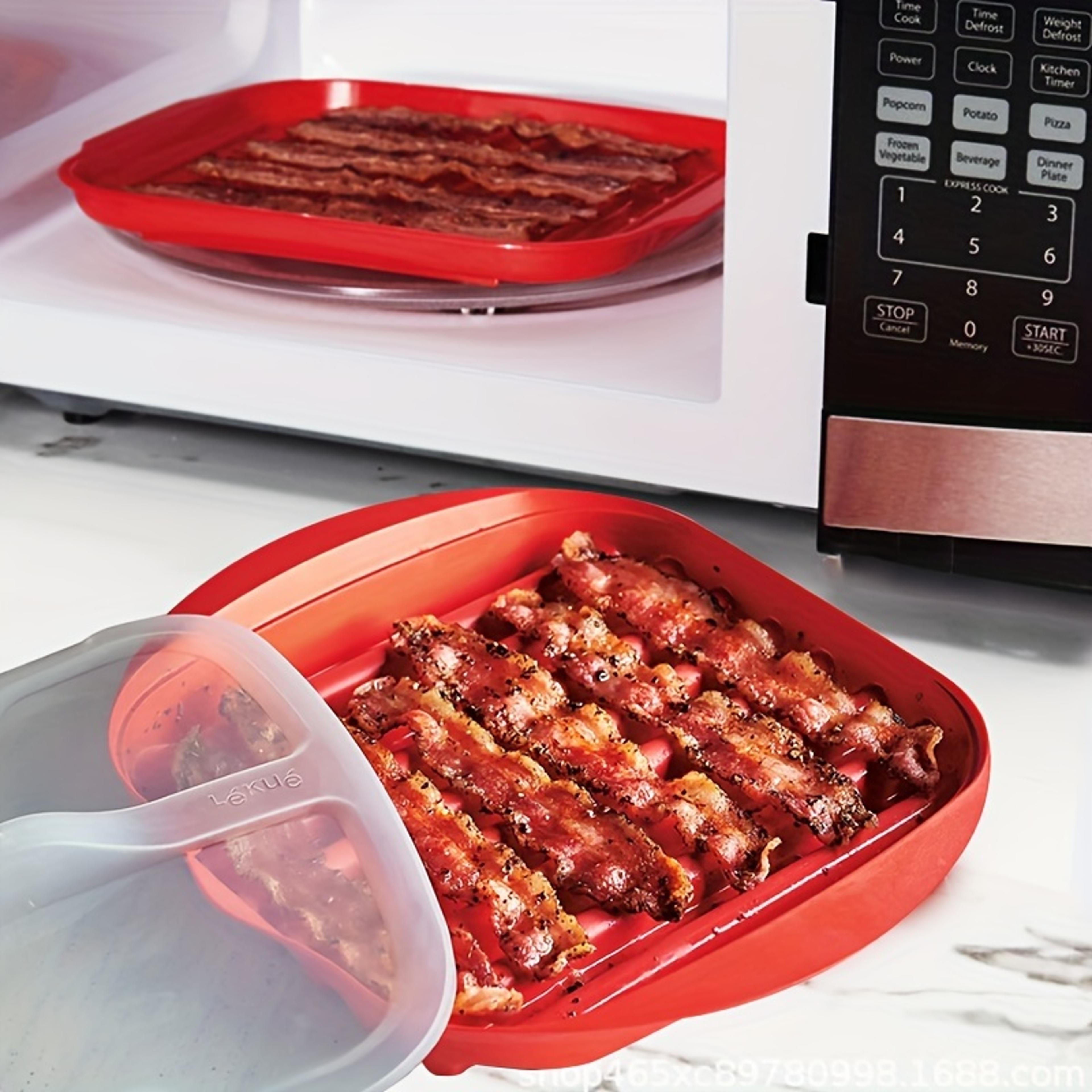 microwavable bacon grill, microwave bacon maker, sauce tray, pizza tray, bacon tray, microwave oven cooker