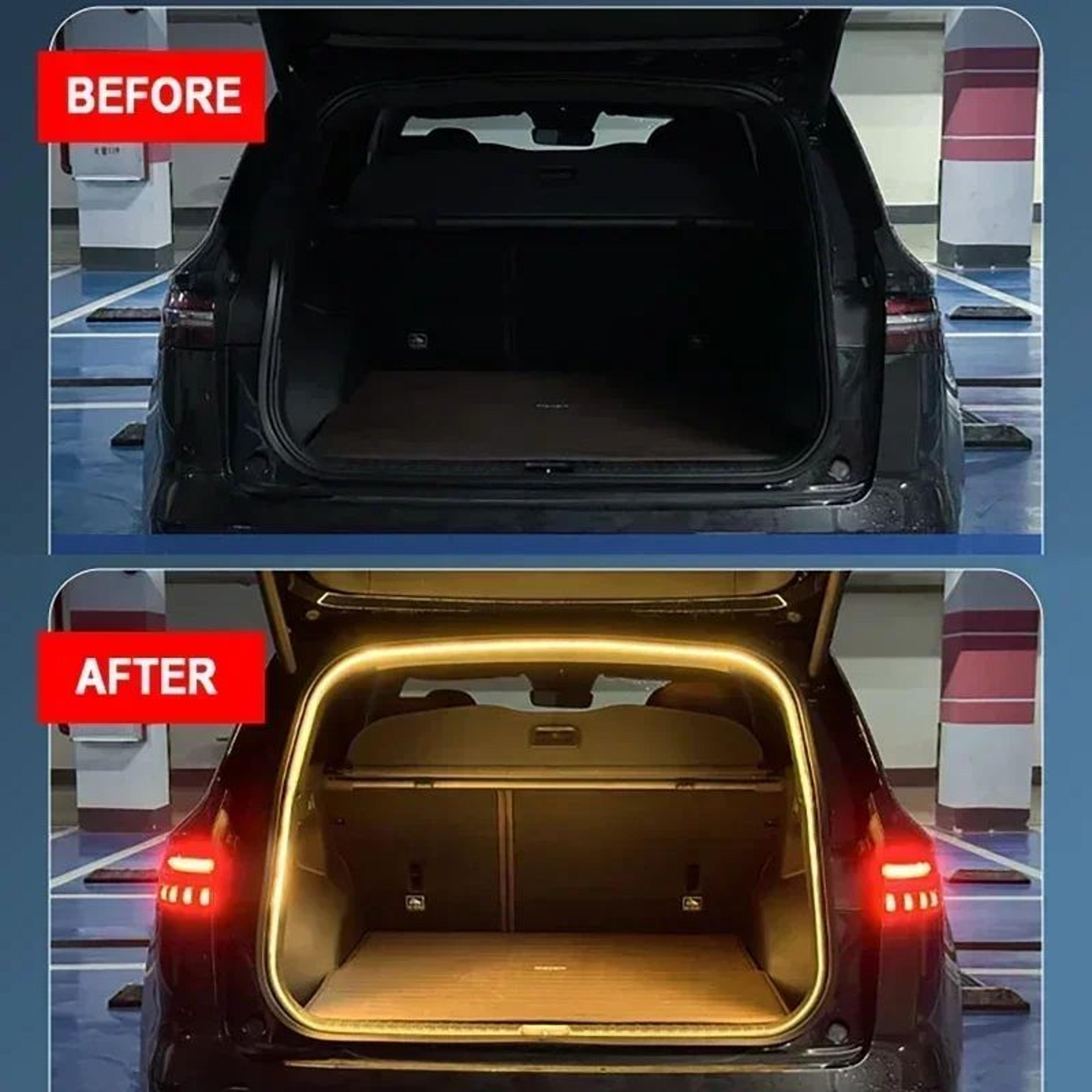 rear trunk led light bar strips for renault grand koleos, trunk interior decorative lamp, automatic luggage light