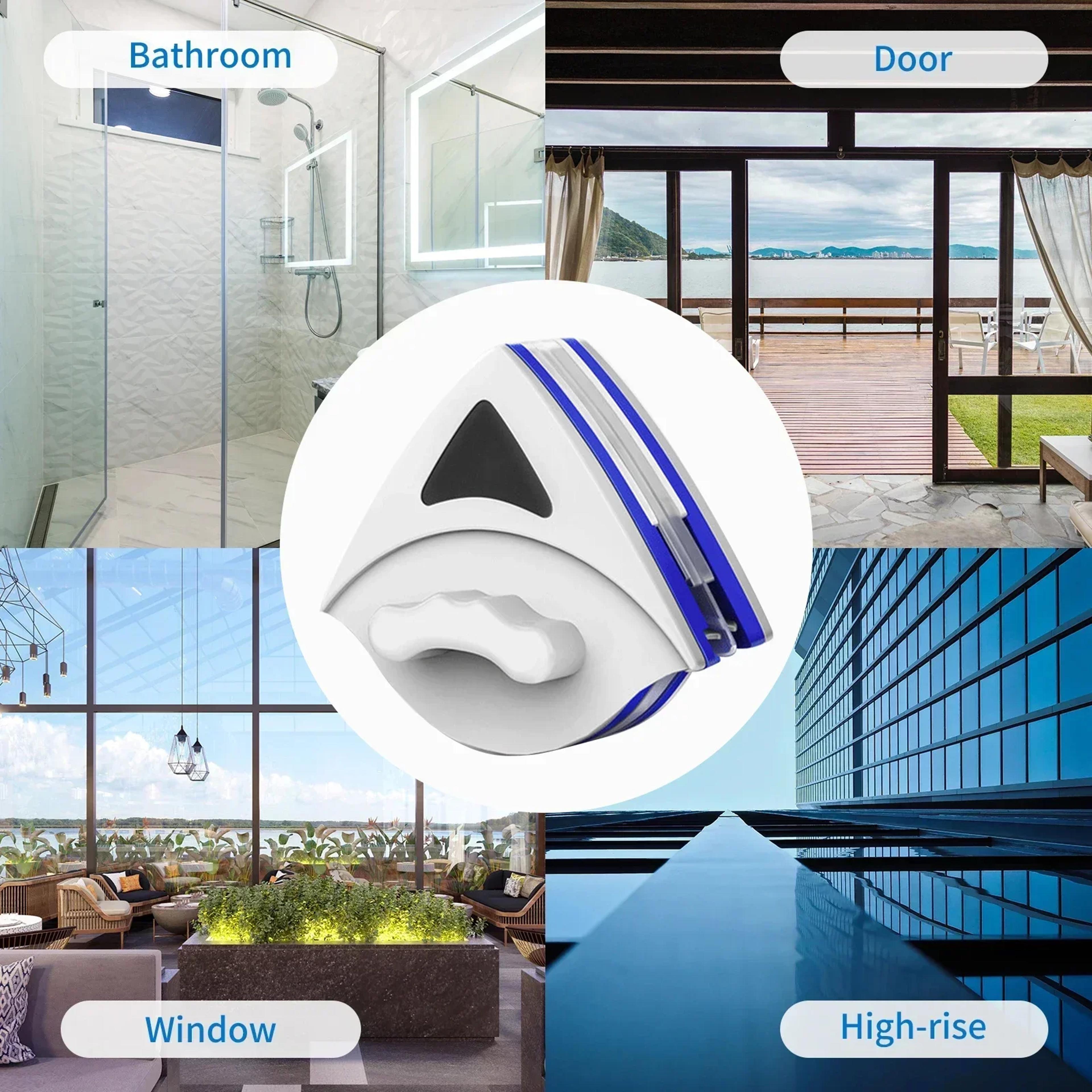 home multifunctional high rise window cleaner, magnetic double layer glass, strong grip, automatic drainage