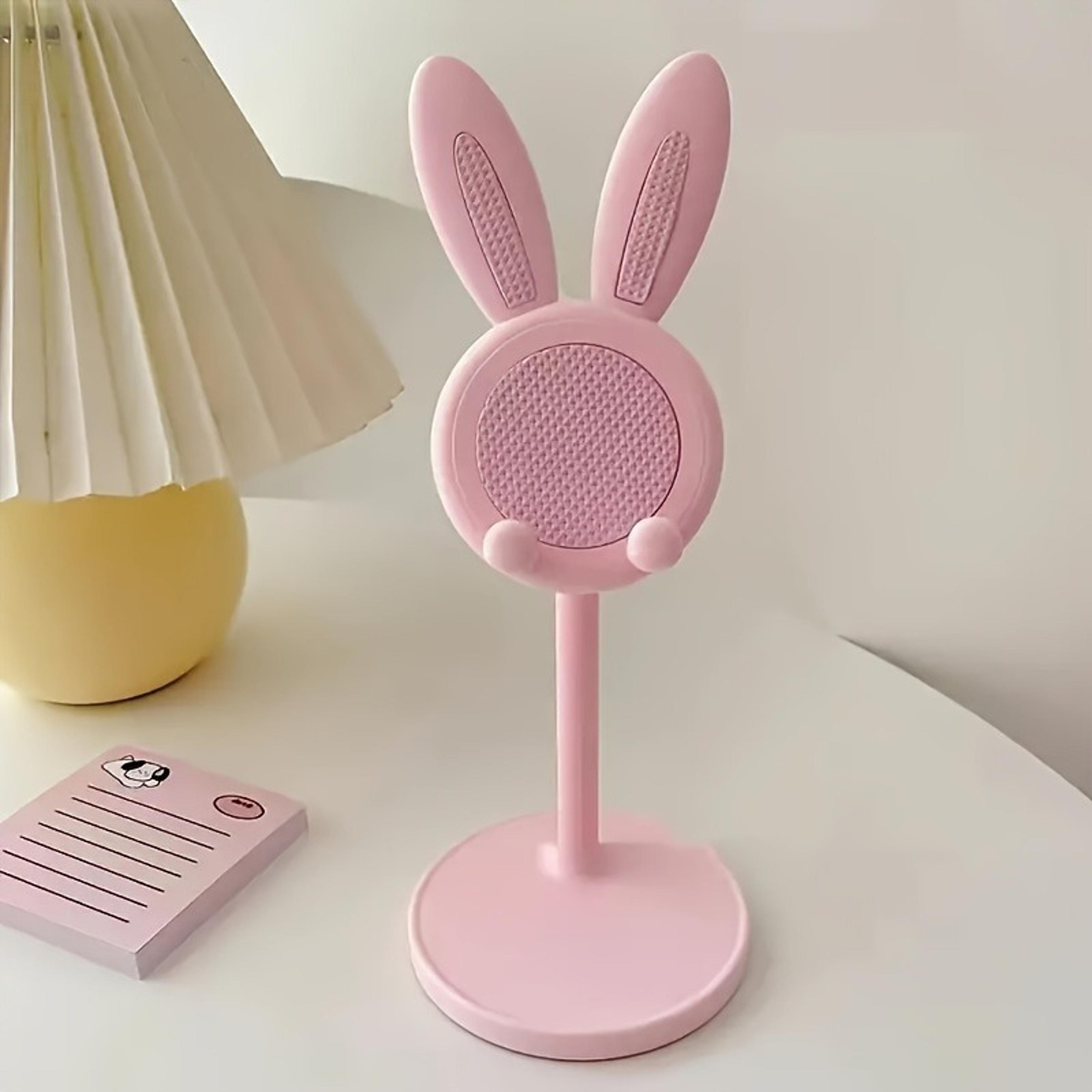 hands-free rabbit phone stand, plastic, universal holder for phones and tablets, room decor