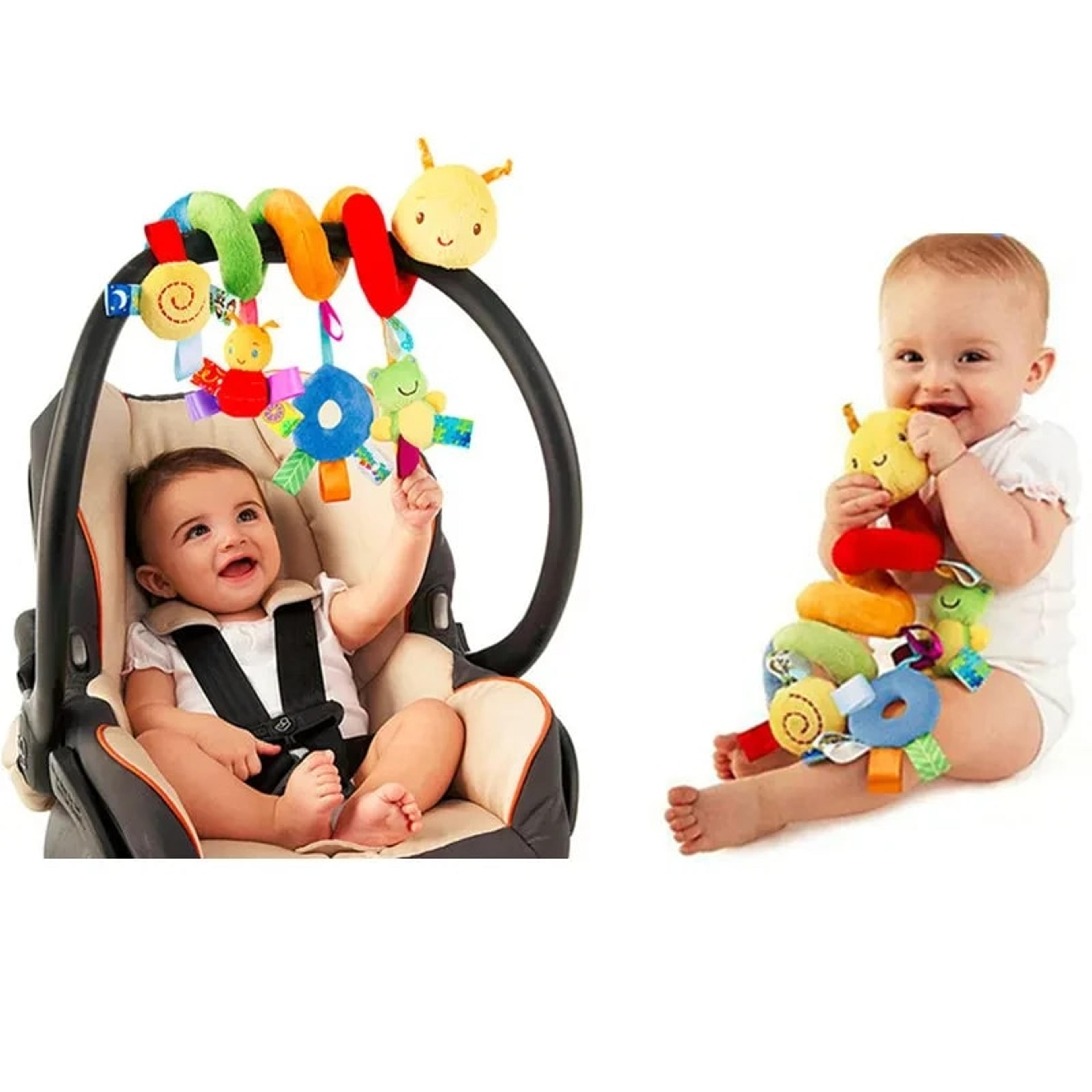 baby boys girls rattles toy, cute activity musical spiral crib, car seat travel hanging toys