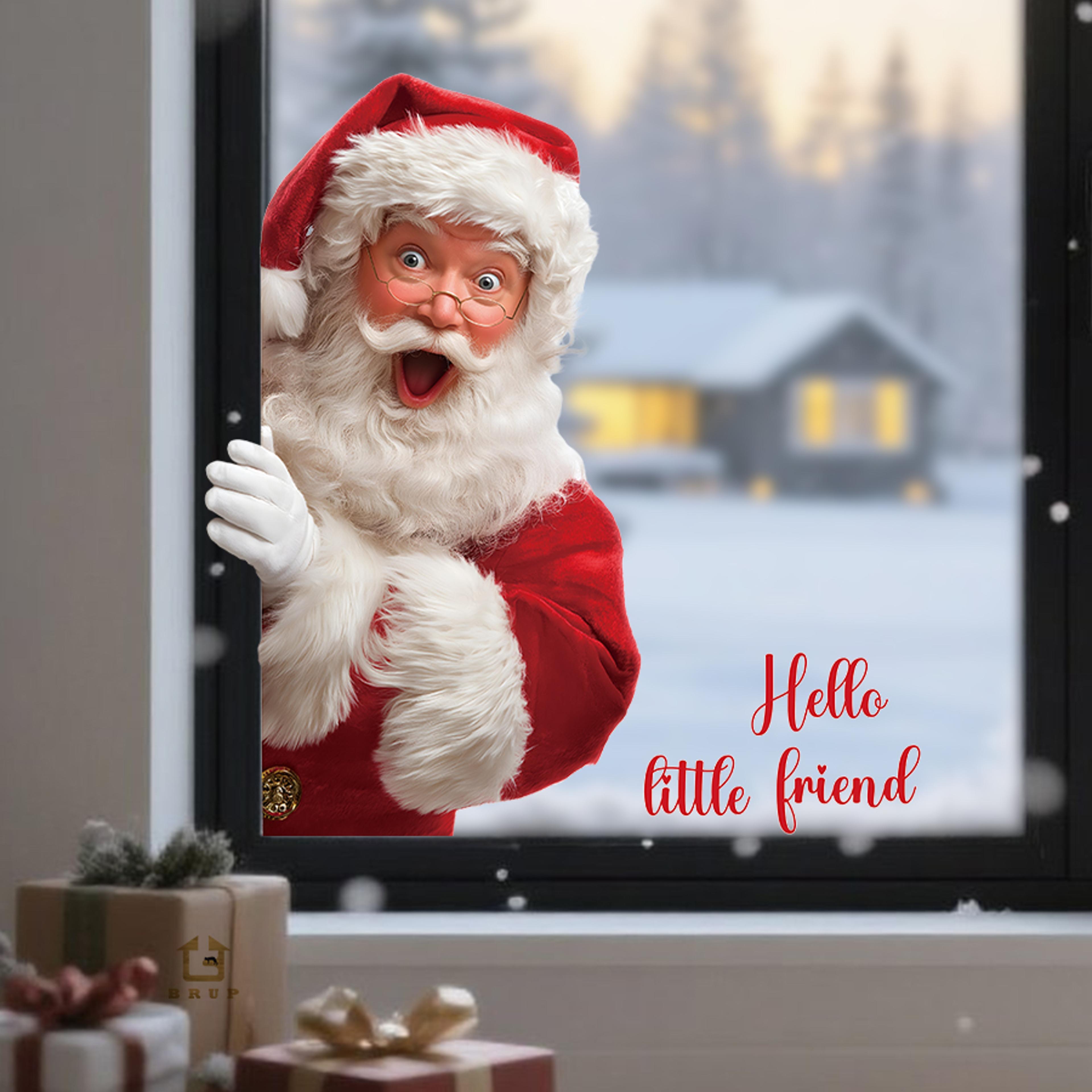 removable pvc static cling decoration, santa claus window sticker, baby room glass decoration, nursery bedroom