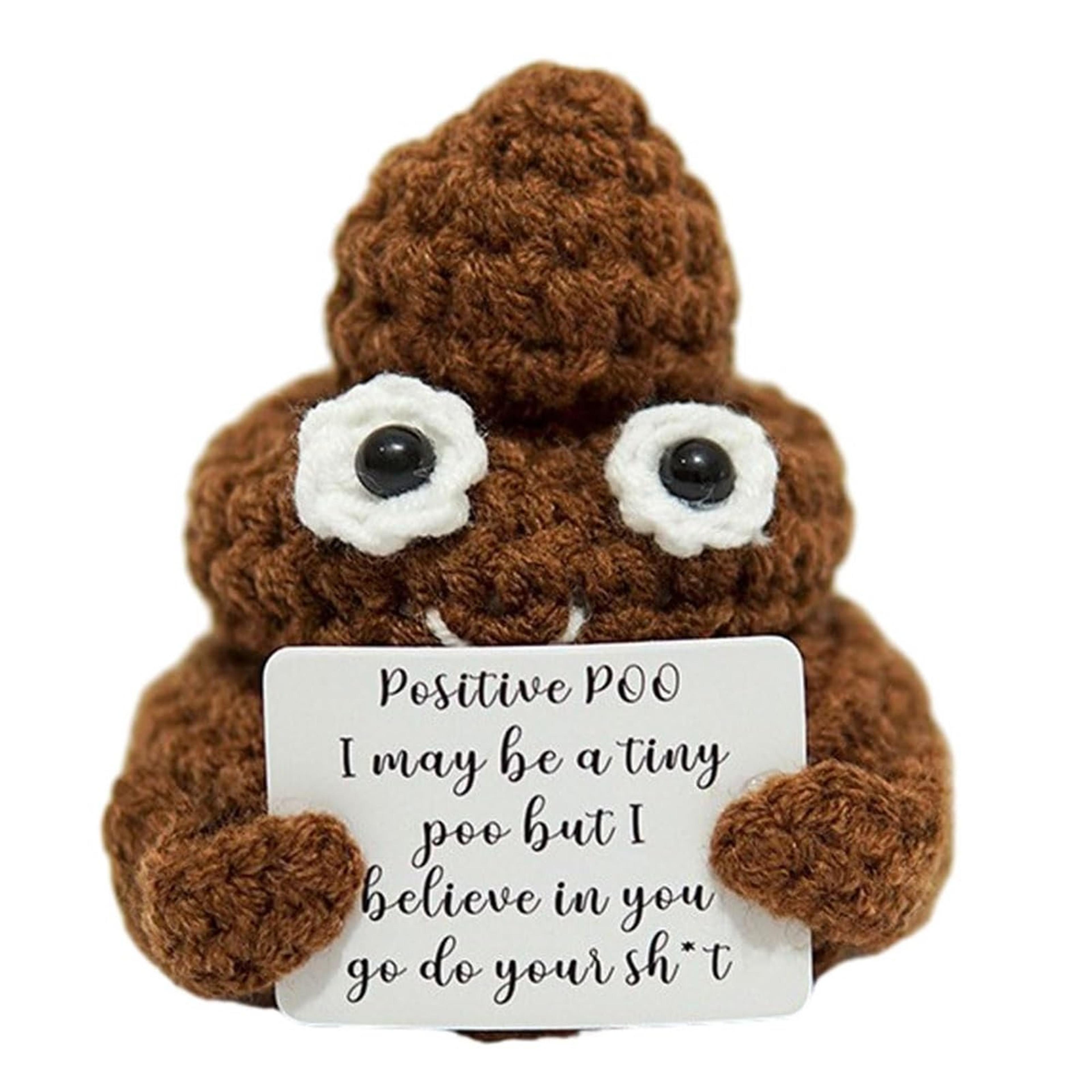 creative plush desktop decoration, mini handmade crocheted gift, emotional support positive card ornament