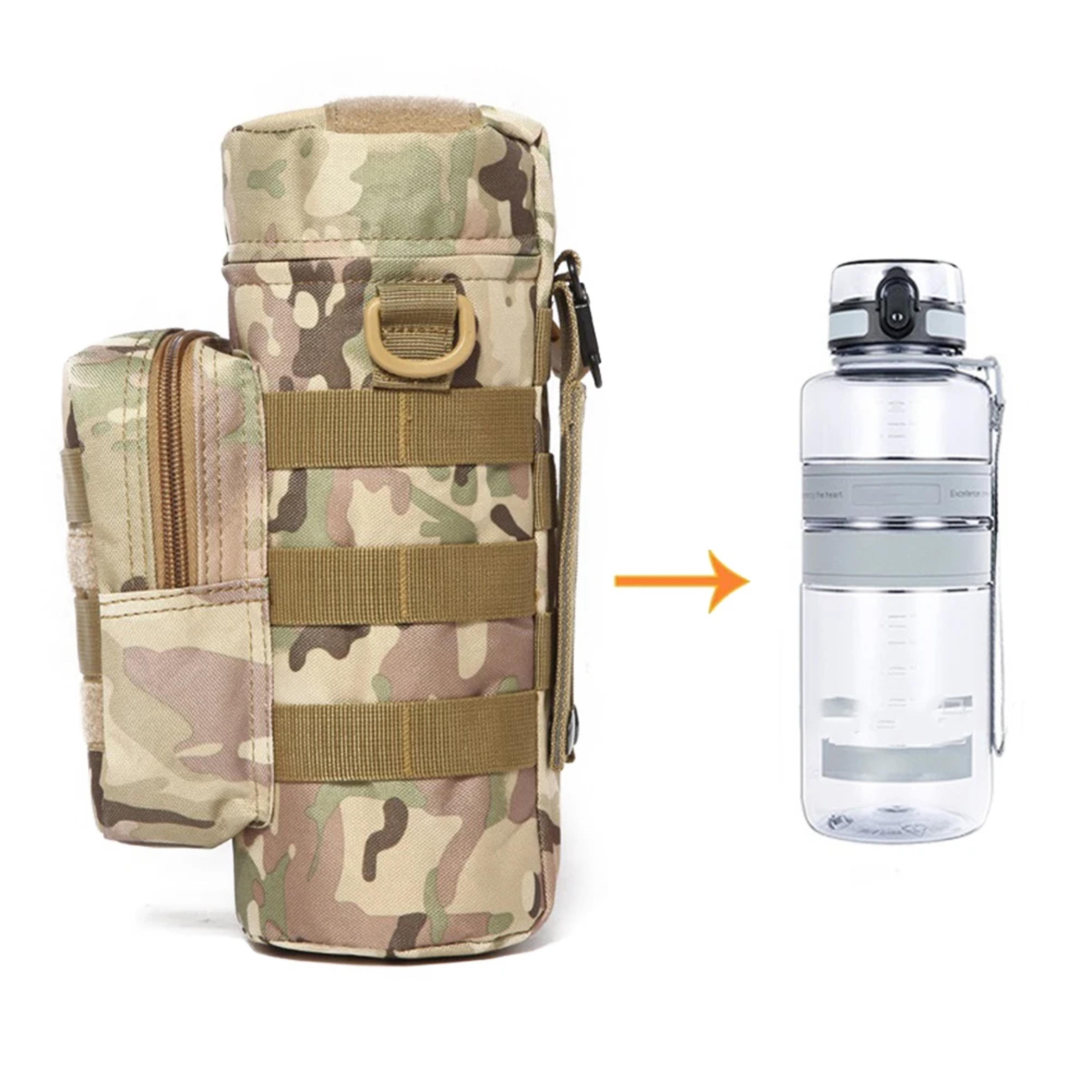 premium tactical molle water bottle pouch, secure holder outdoor sports travel camping gear