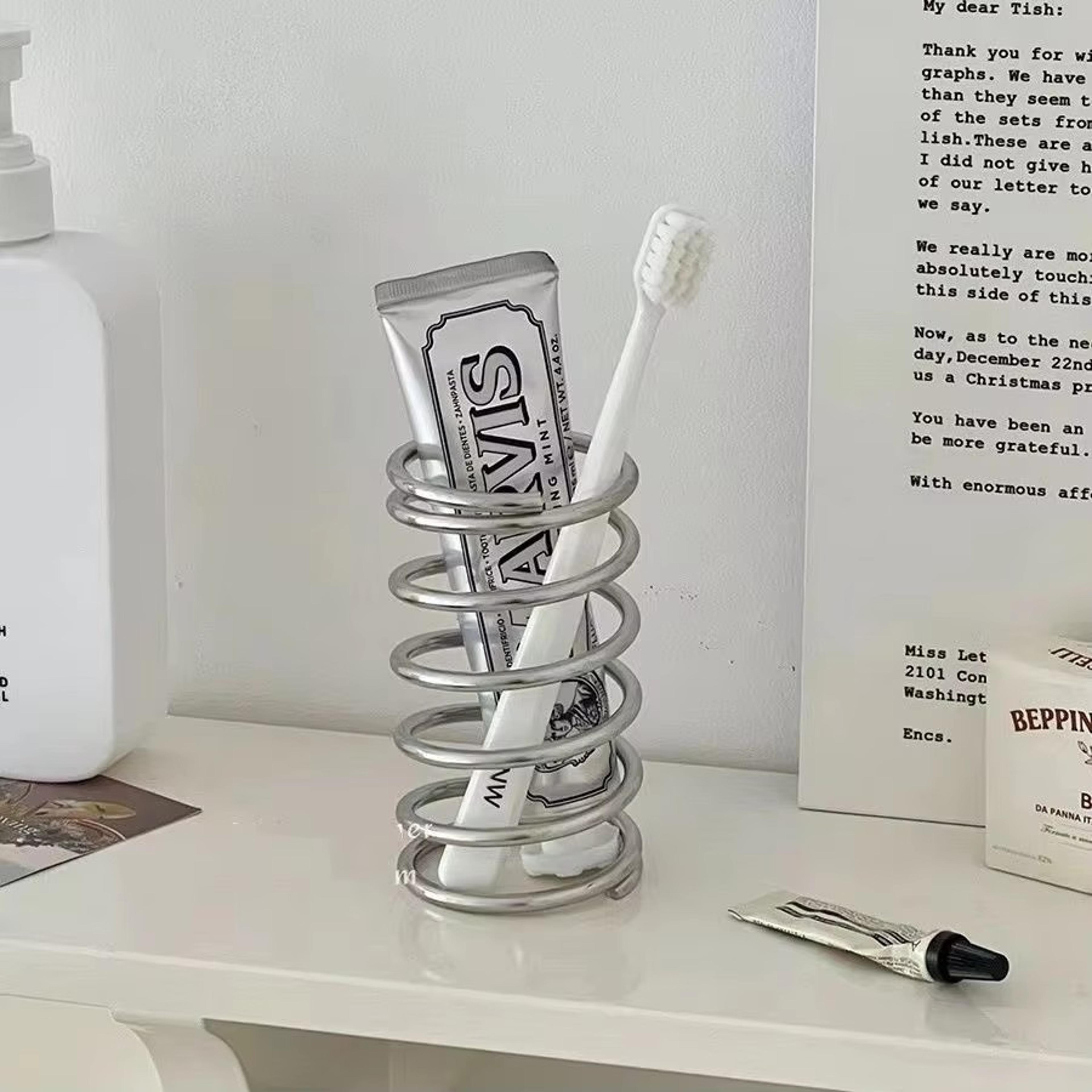 bathroom metal toothbrush holder, stainless steel makeup brush storage rack, home decoration tool