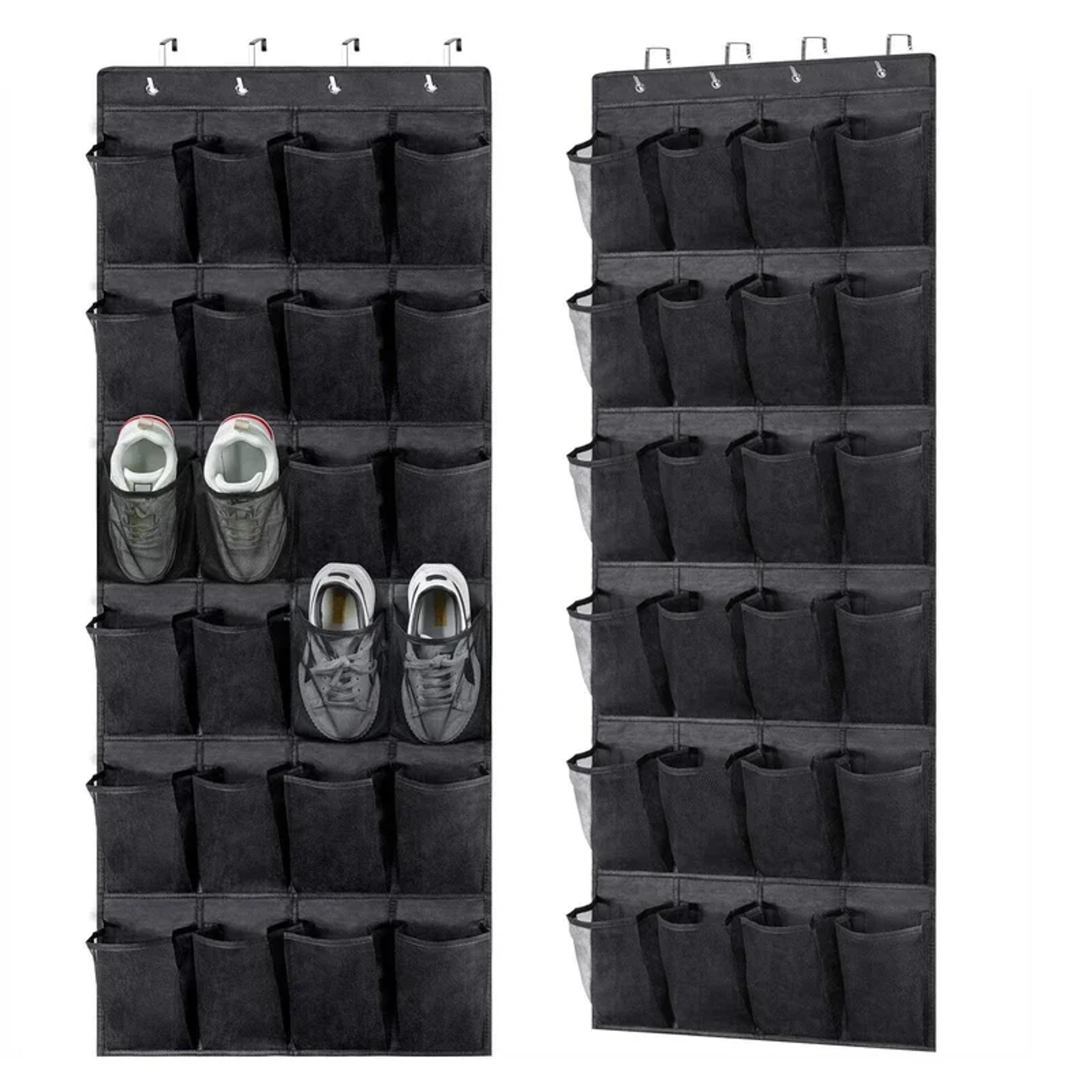 hanging shoe rack holder hanger, over the door shoe organizer with large mesh pockets