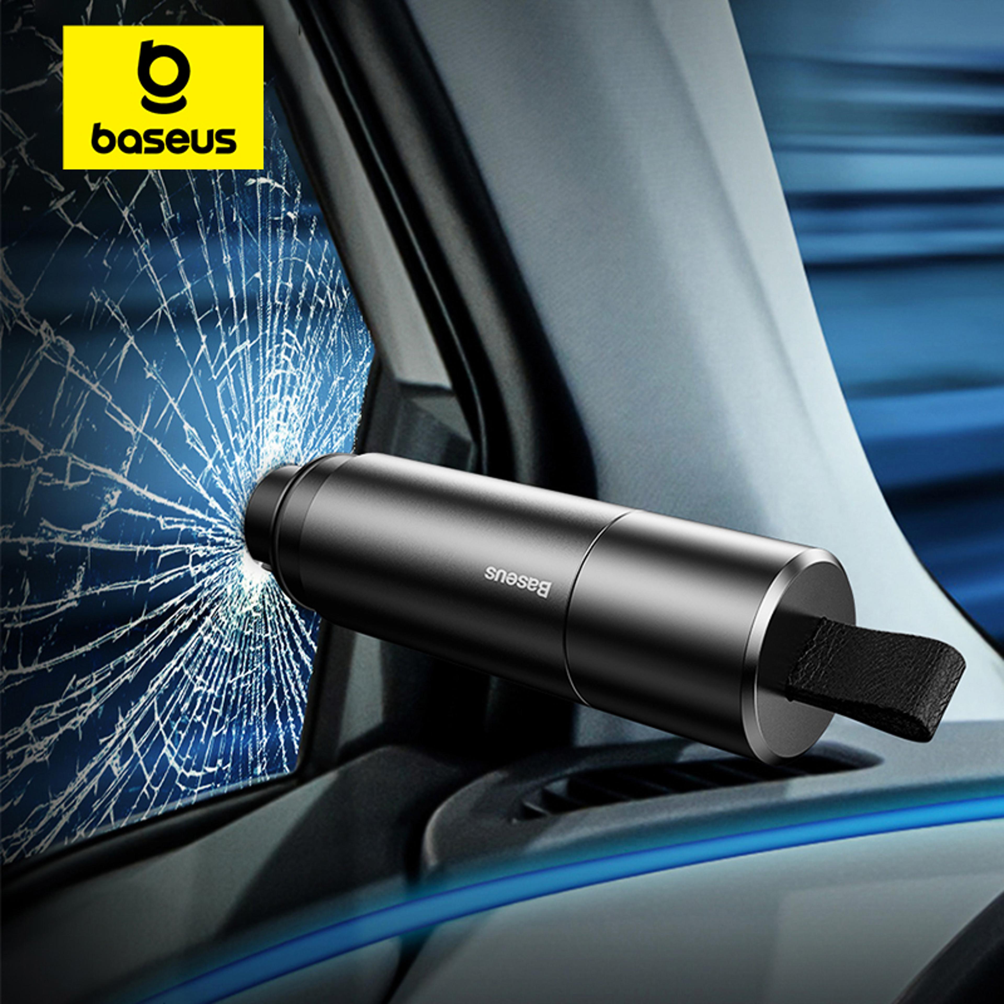 auto life saving escape tool kit, safety hammer seat belt cutter, baseus car window glass breaker emergency accessories