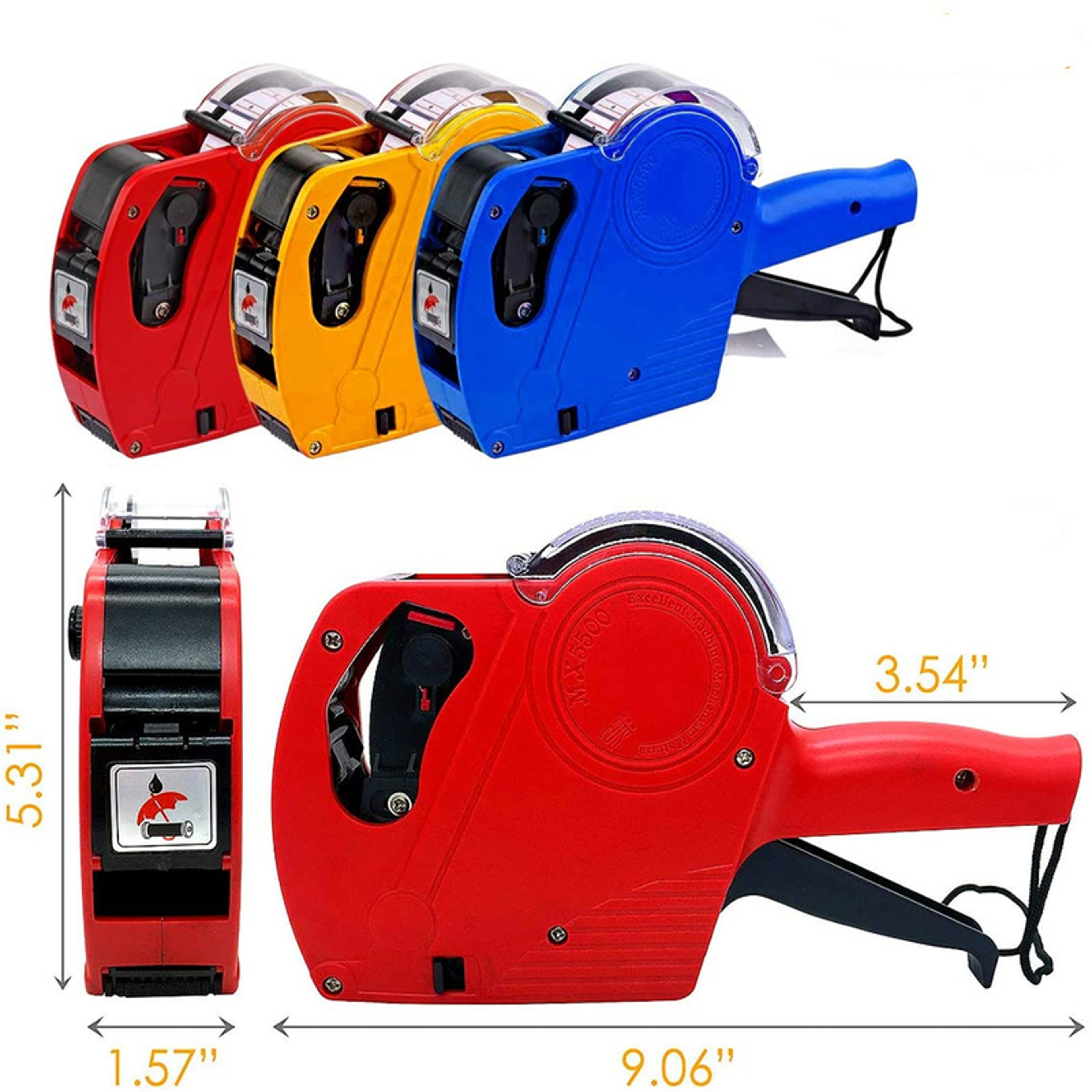 machine price label gun for retail stores supermarket, handheld price tag gun with ink coding labeler