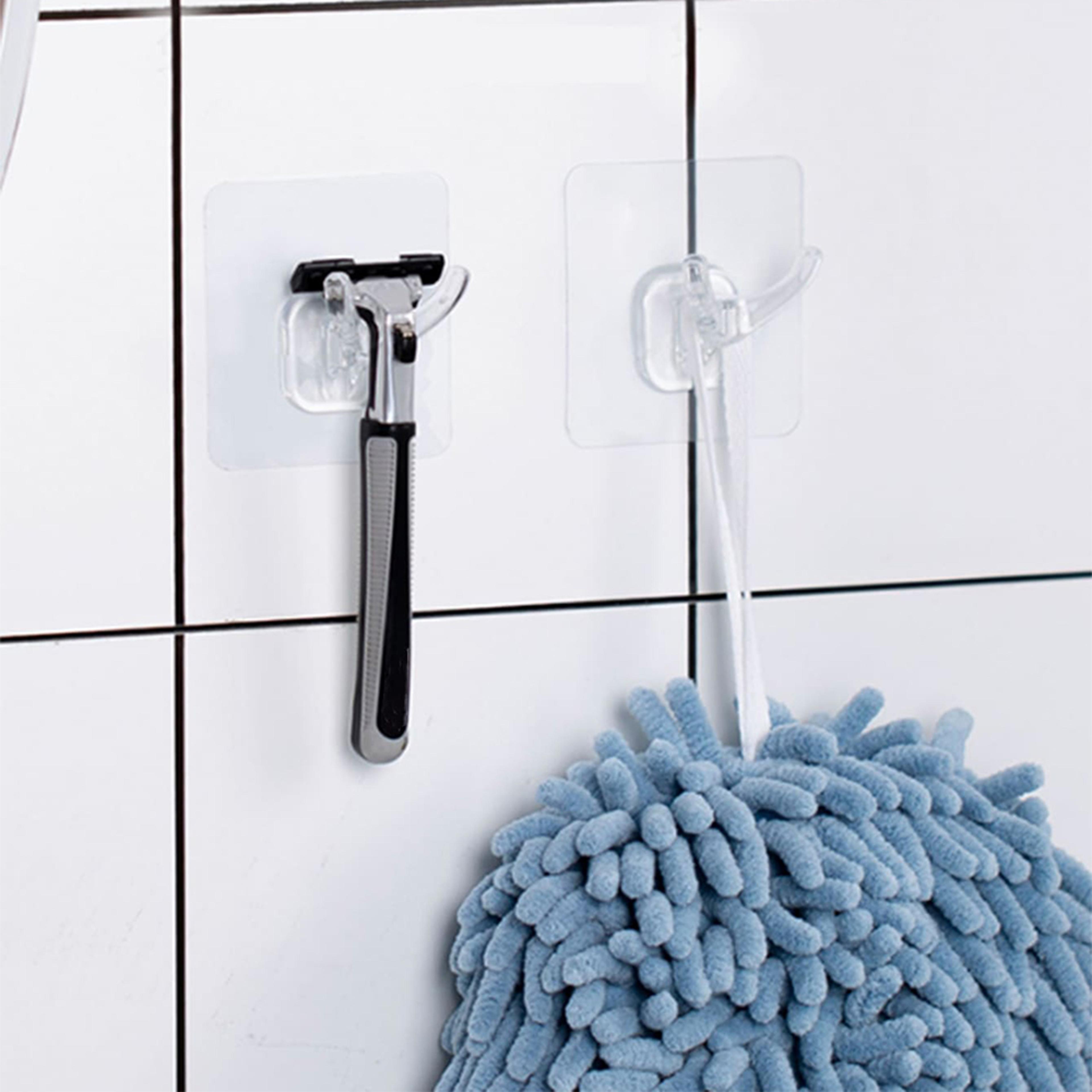 shaver shelf storage holder, adhesive razor hook organizer for bathroom and kitchen
