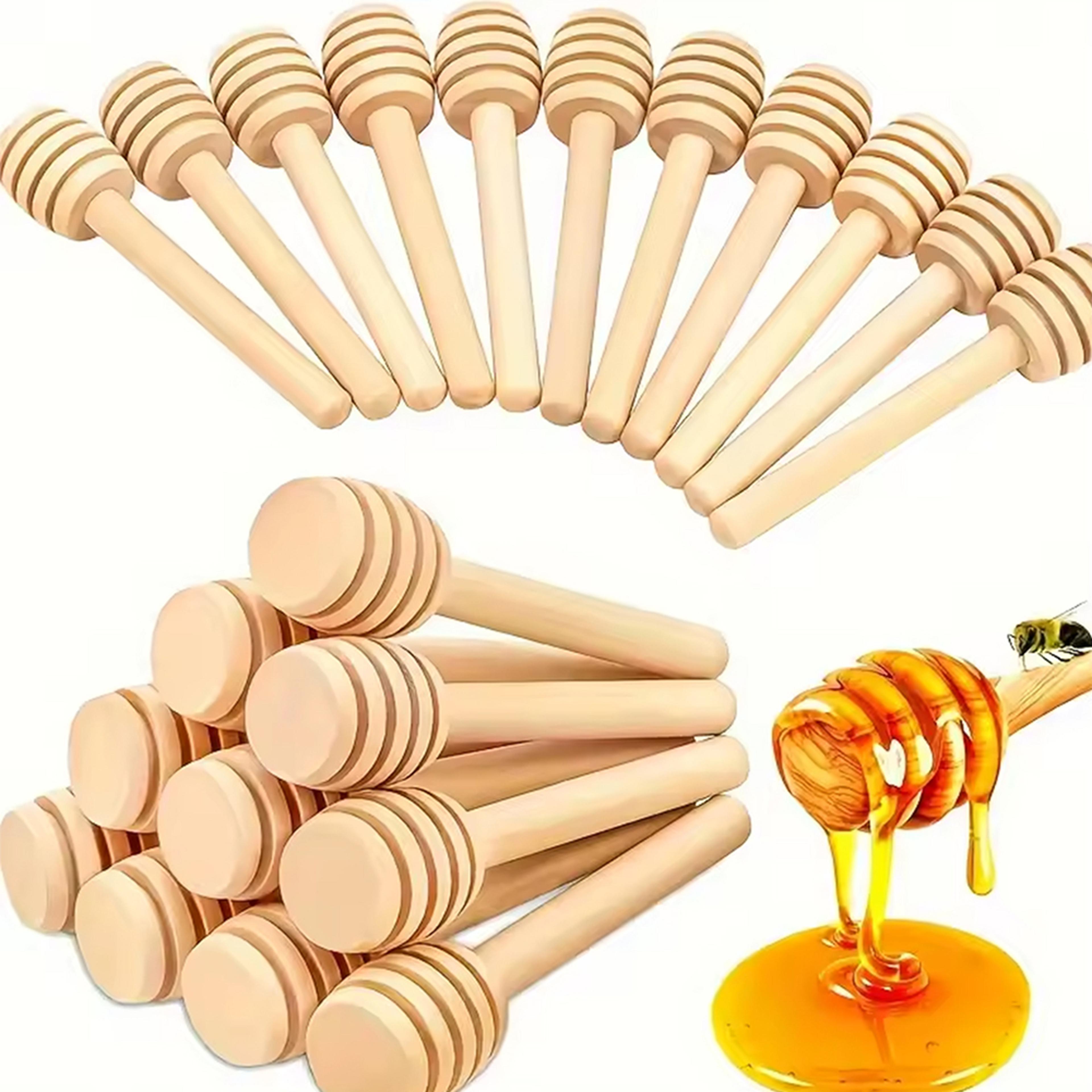honey stir sticks for honey, wooden honey dipper, jam stirrer for honey jar dispense - gift for christmas