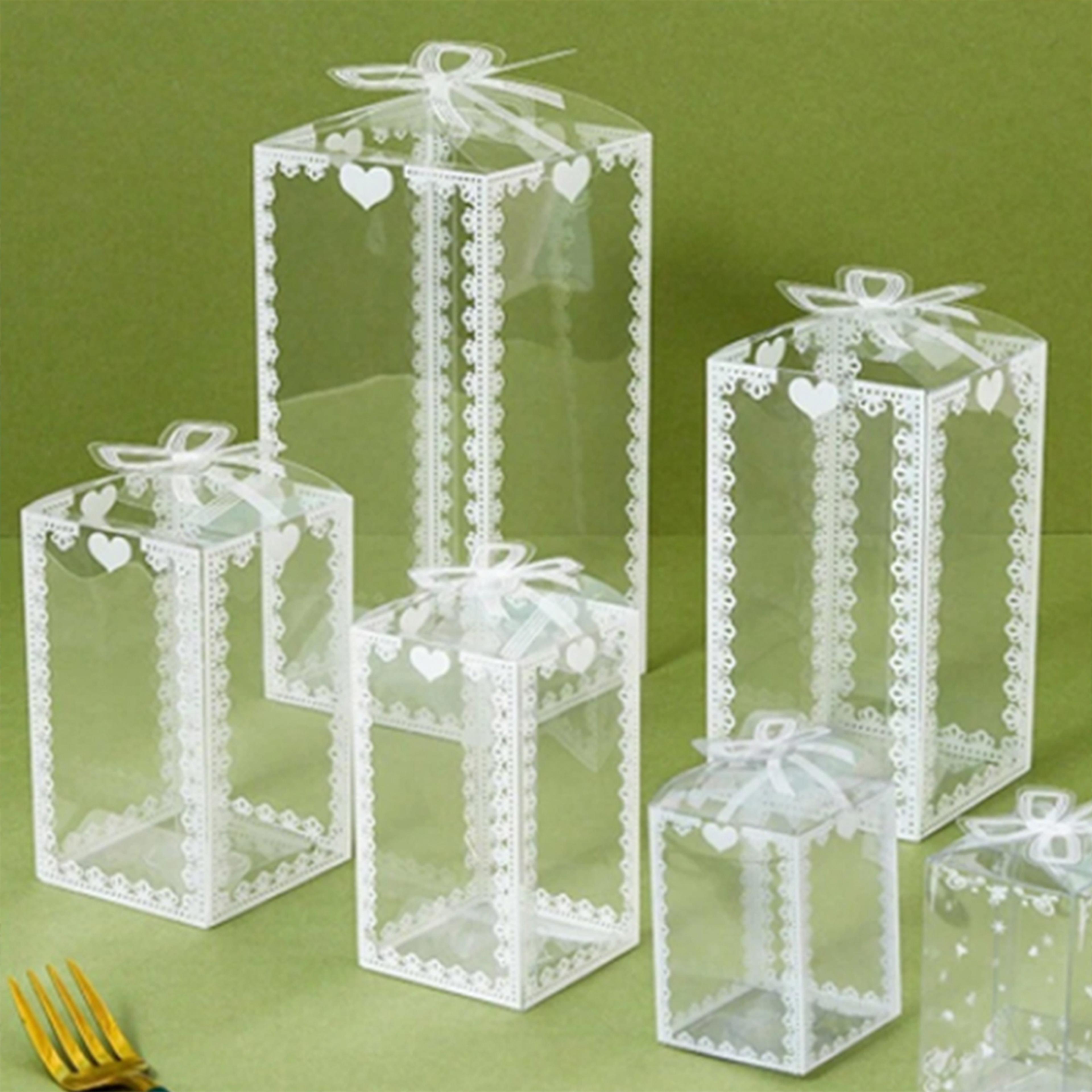 candy favor gift packaging boxes for wedding, birthday, christmas, and transparent pvc box plastic wrapping