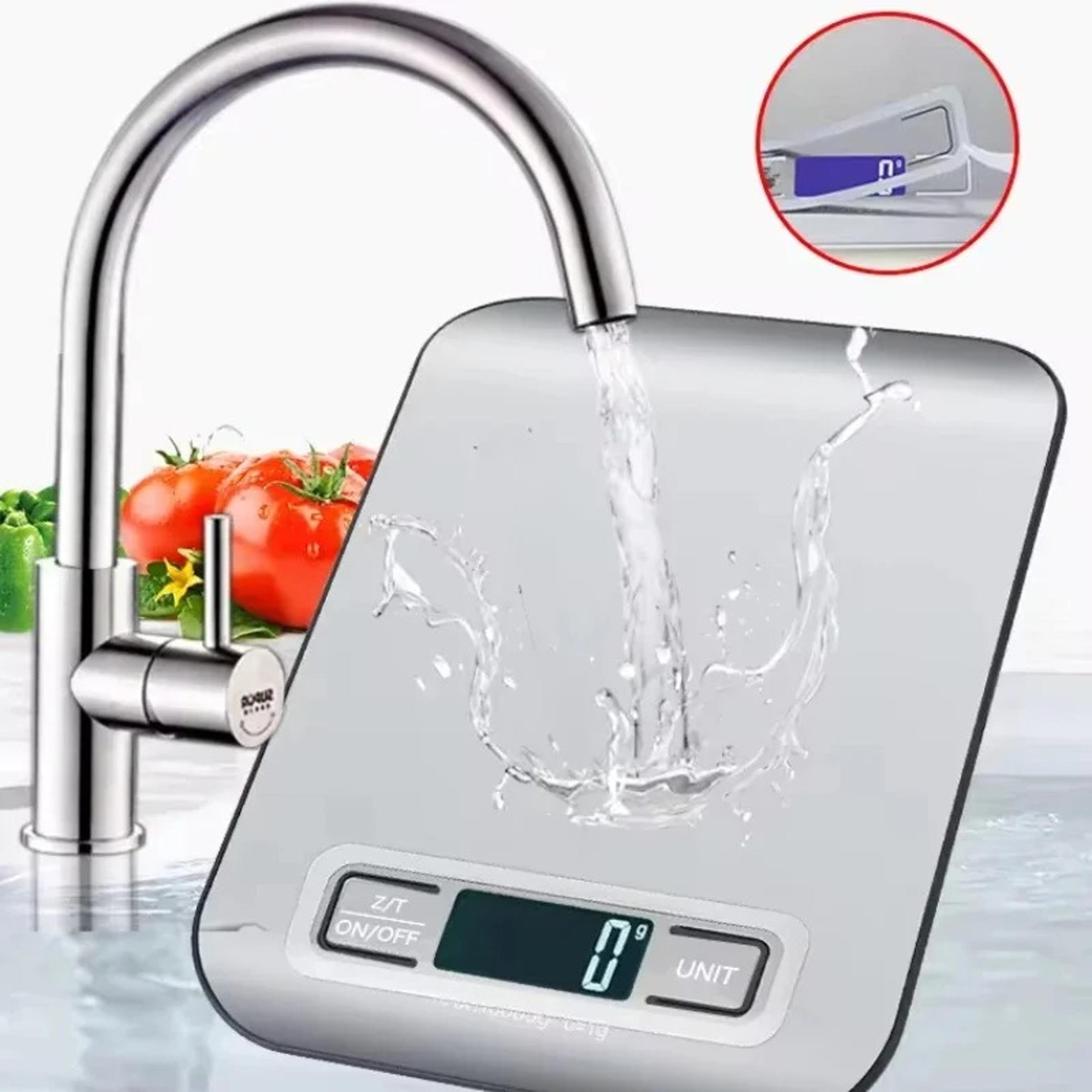 digital electronic kitchen scale with led display, stainless steel panel, ideal for baking, jewelry, snacks, and home