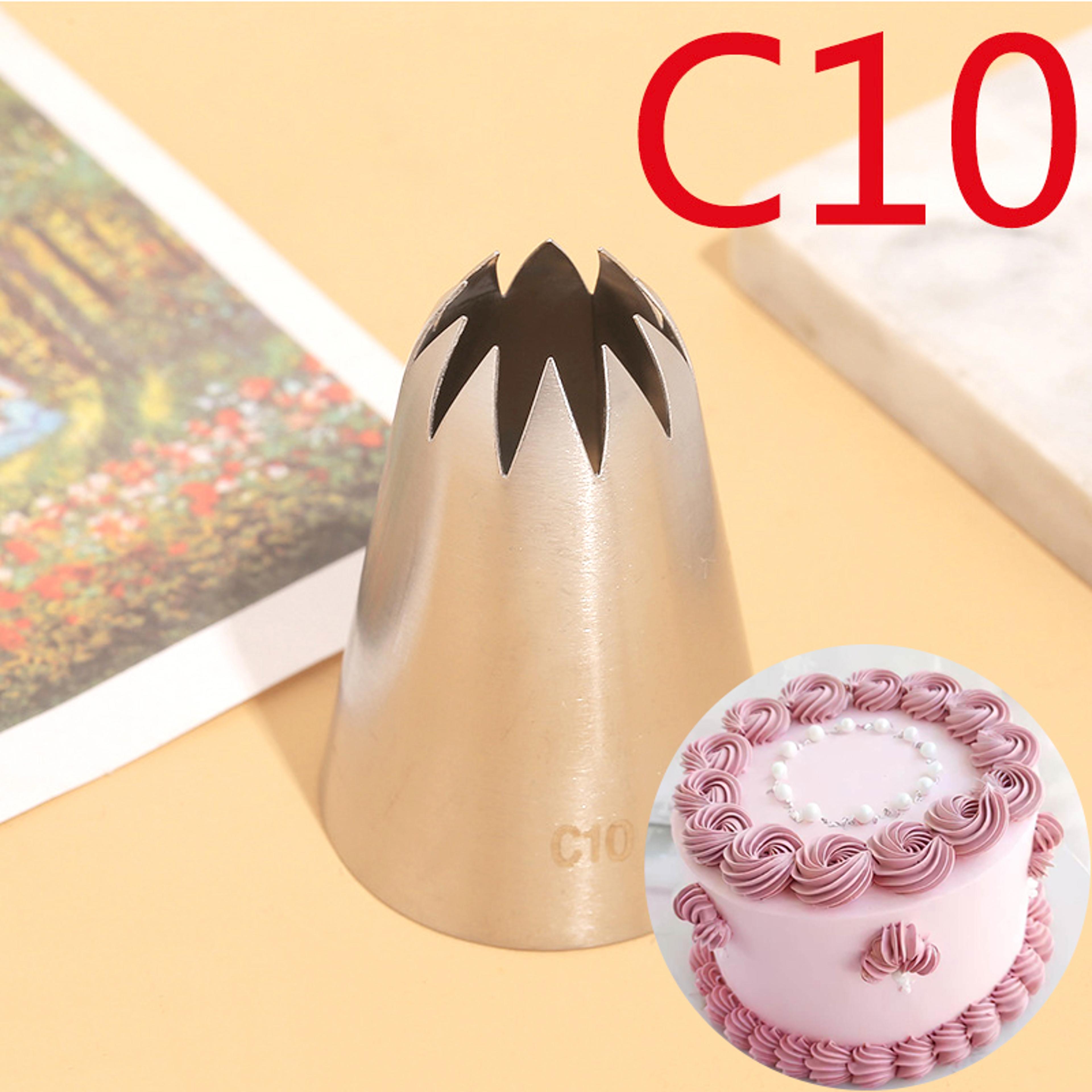 stainless steel icing tips for cake cream decoration, large size piping nozzle, cupcake pastry tools, teeth close star