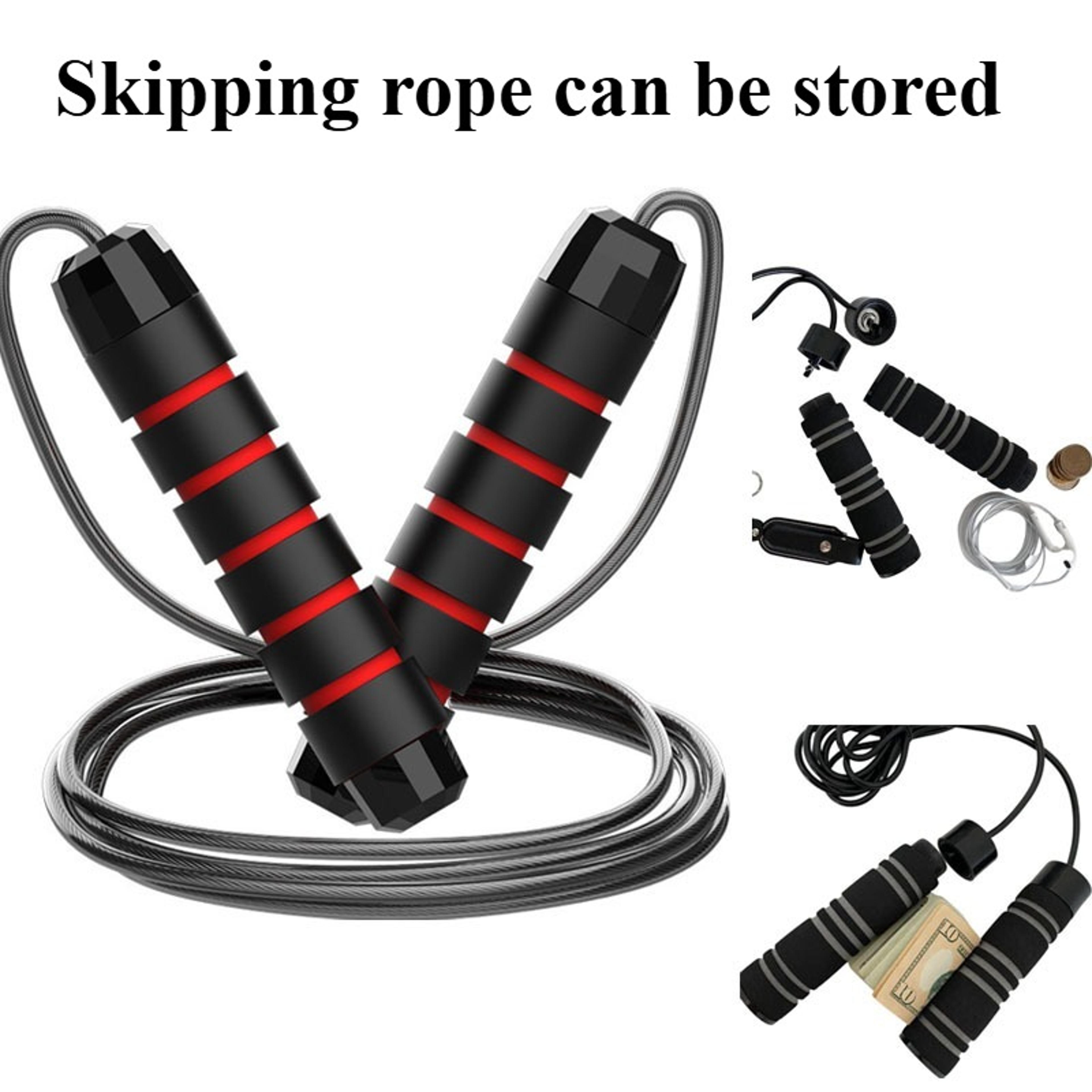 adjustable jump rope with steel wire, tangle-free for home workout