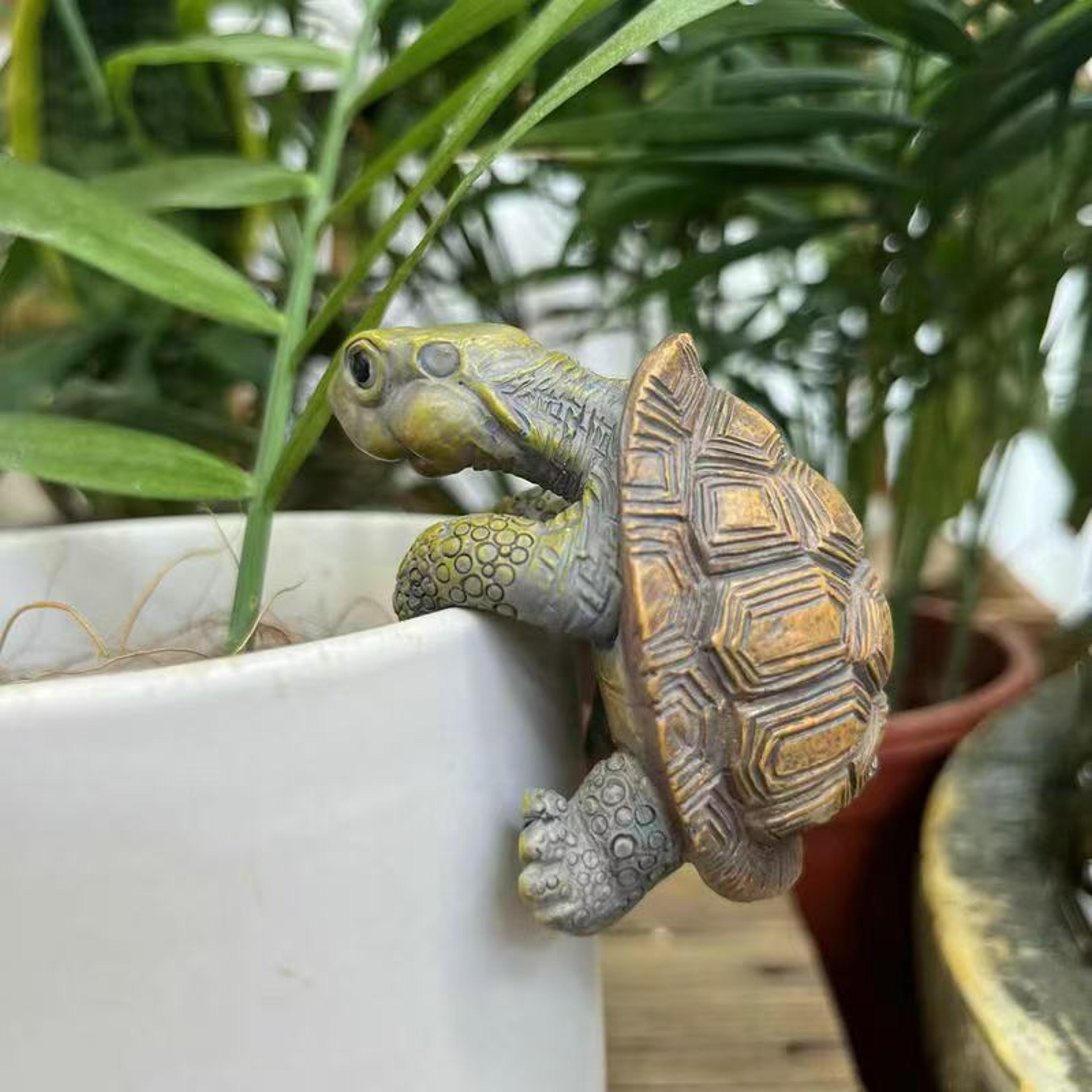 creative craft aquarium turtle statue, cute resin figurine
