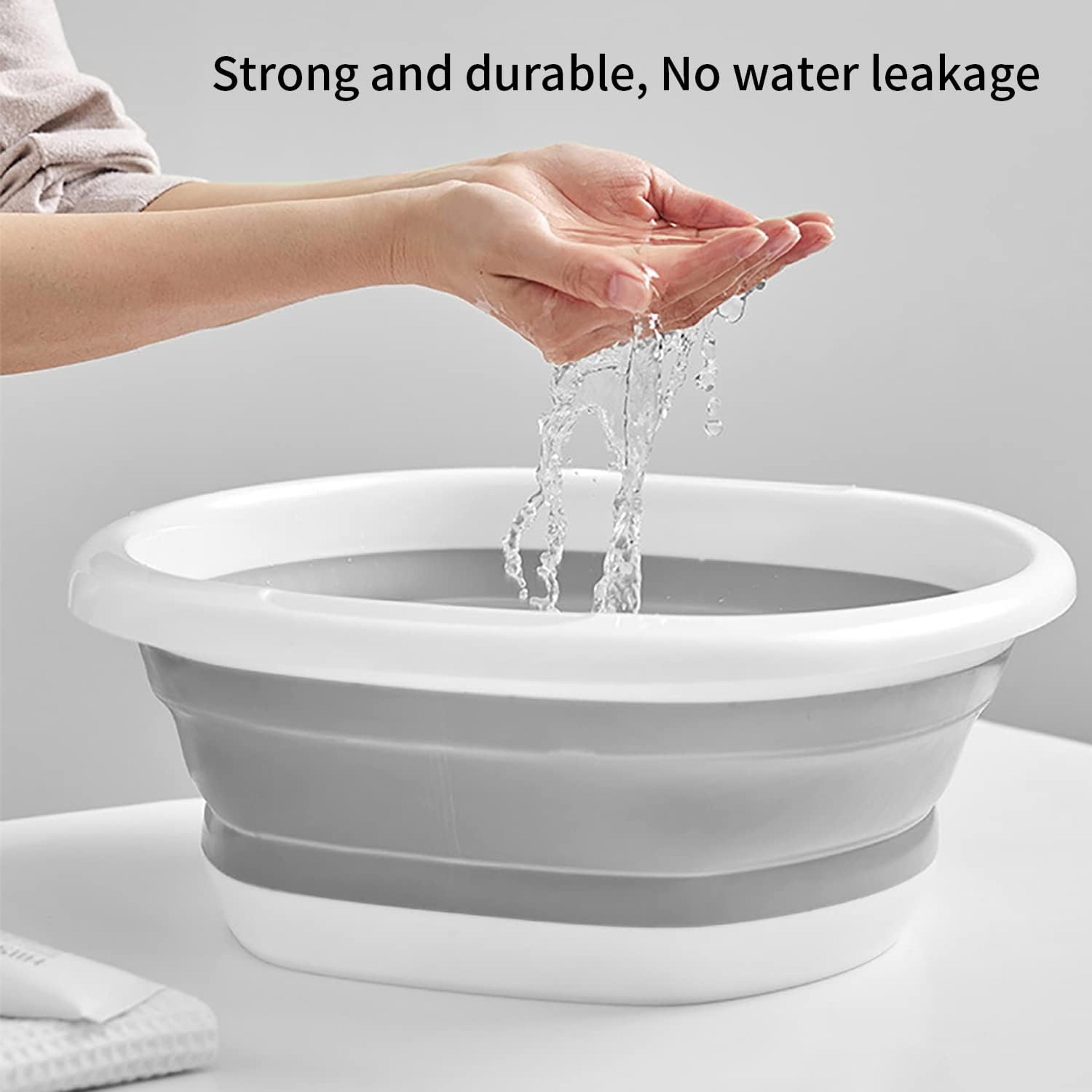 collapsible folding wash basin, lightweight multi-purpose sink for rv, camping, and cleaning