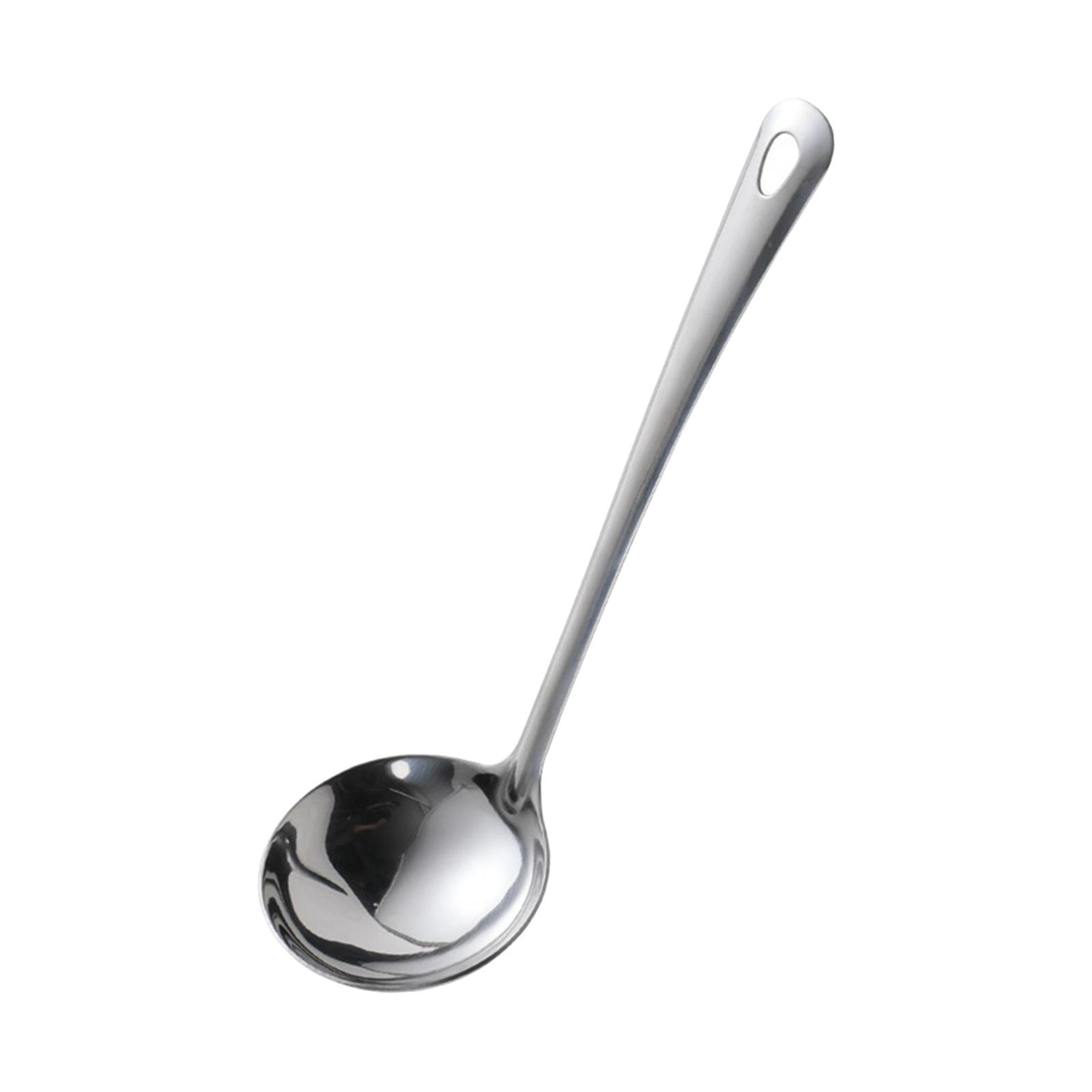 long handle stainless steel soup ladle, serving spoon for sauces, salad dressing, gravy, pancake batter