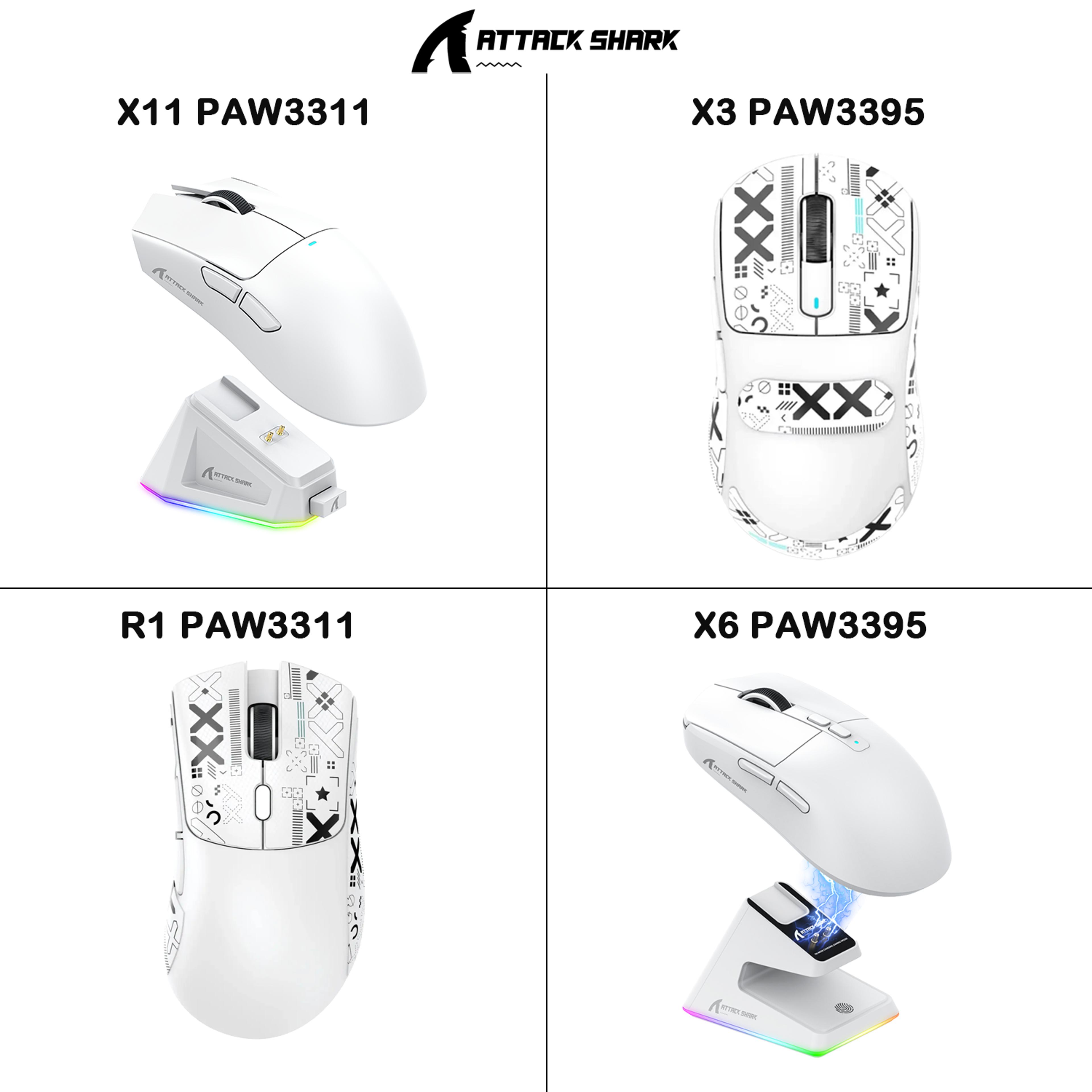 lightweight ergonomic gaming mouse, attack shark rgb wireless, bluetooth tri mode connectivity for valorant and fps